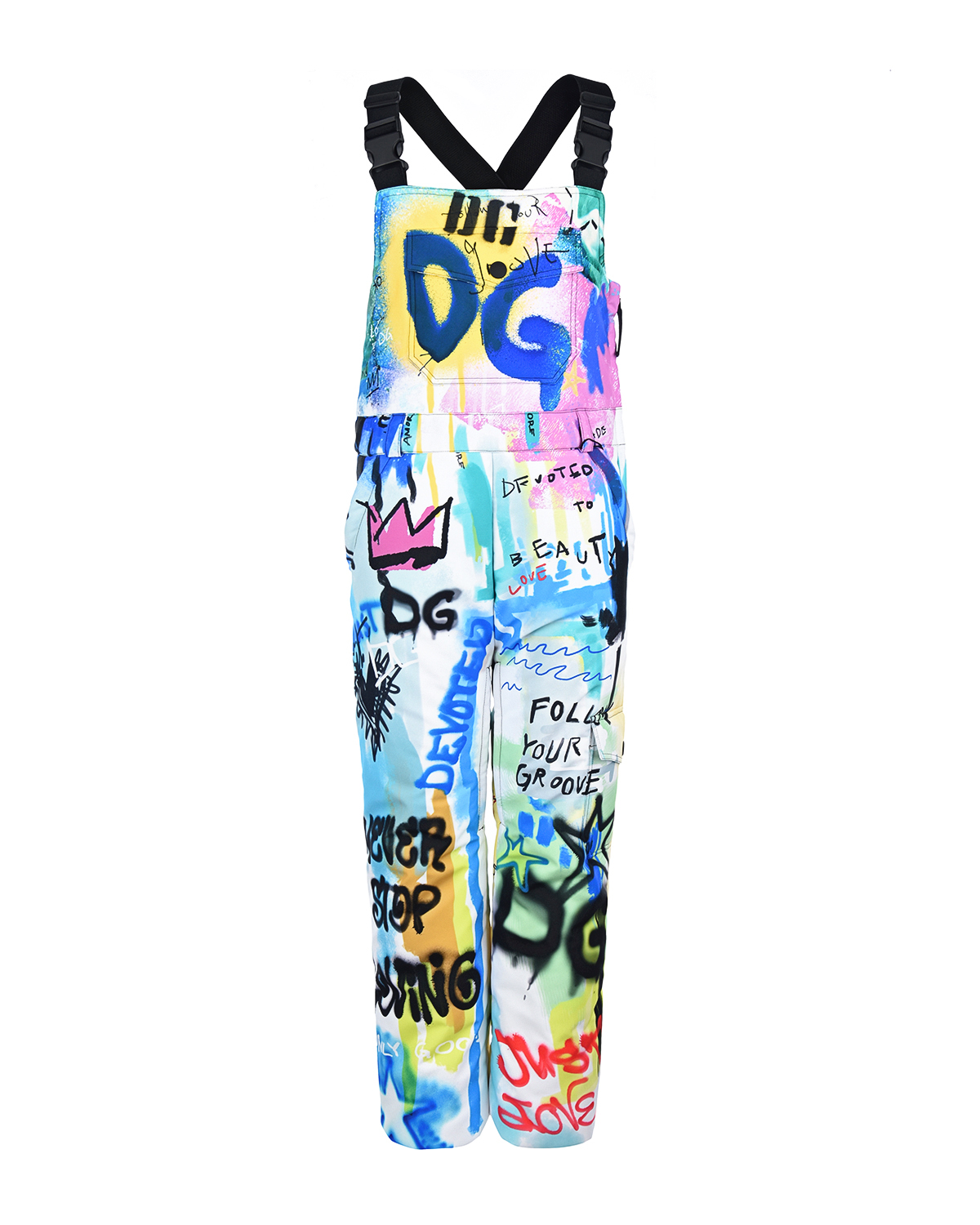 Полукомбинезон с принтом "граффити" Dolce&Gabbana детский, размер 98, цвет мультиколор - фото 1