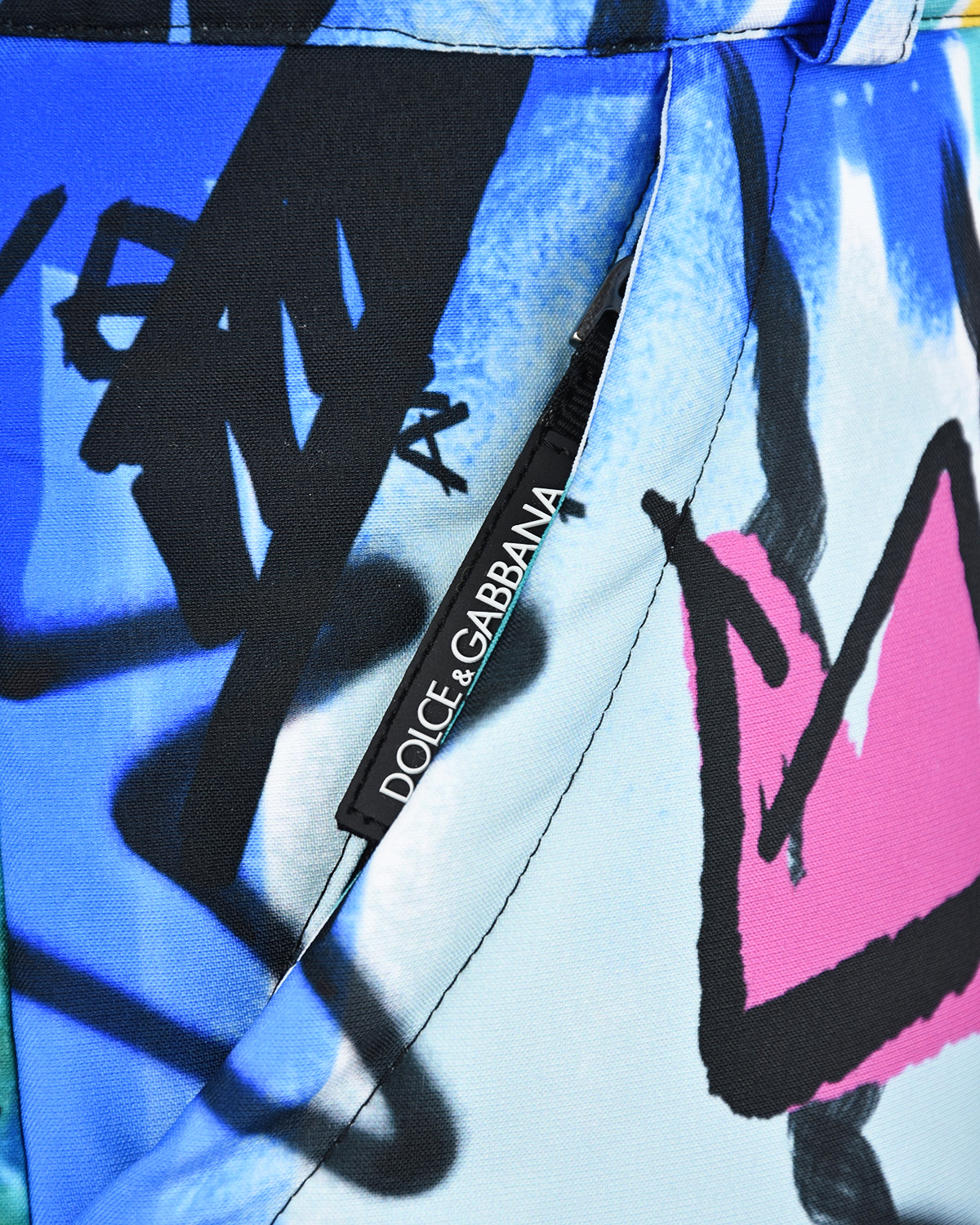 Полукомбинезон с принтом "граффити" Dolce&Gabbana детский, размер 98, цвет мультиколор - фото 4