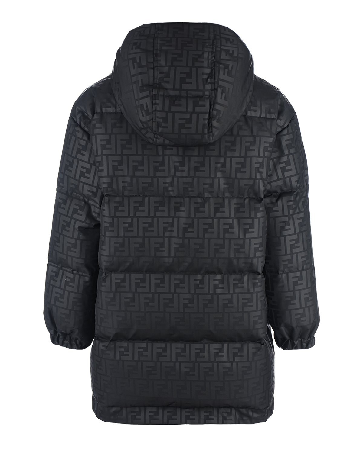 Черное стеганое пальто с капюшоном Fendi детское, размер 140, цвет черный - фото 2