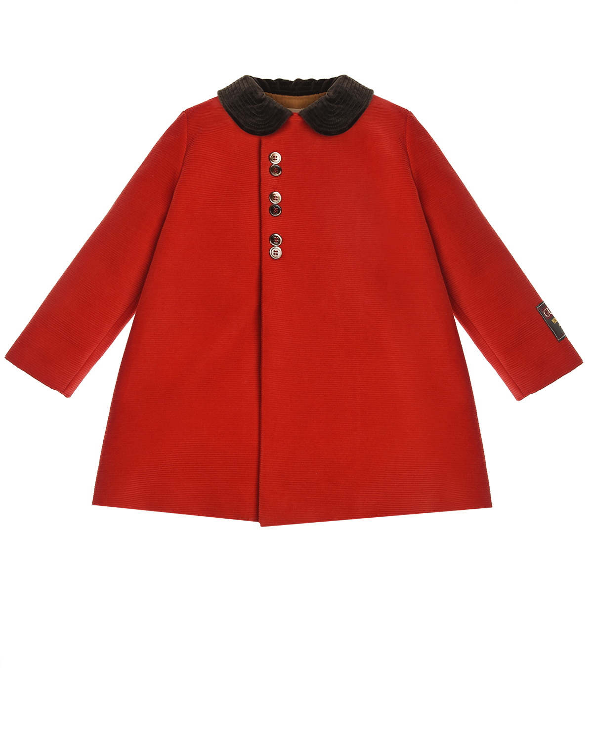 Красное пальто с бархатным воротником GUCCI детское, размер 98, цвет красный