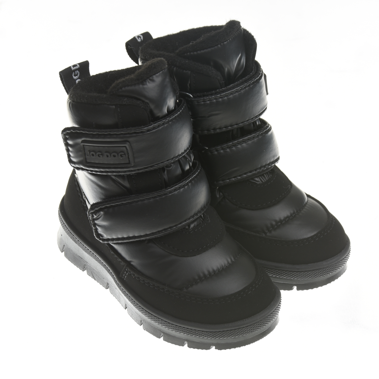 Черные мембранные сапоги с двумя липучками Jog Dog детские, размер 24, цвет черный