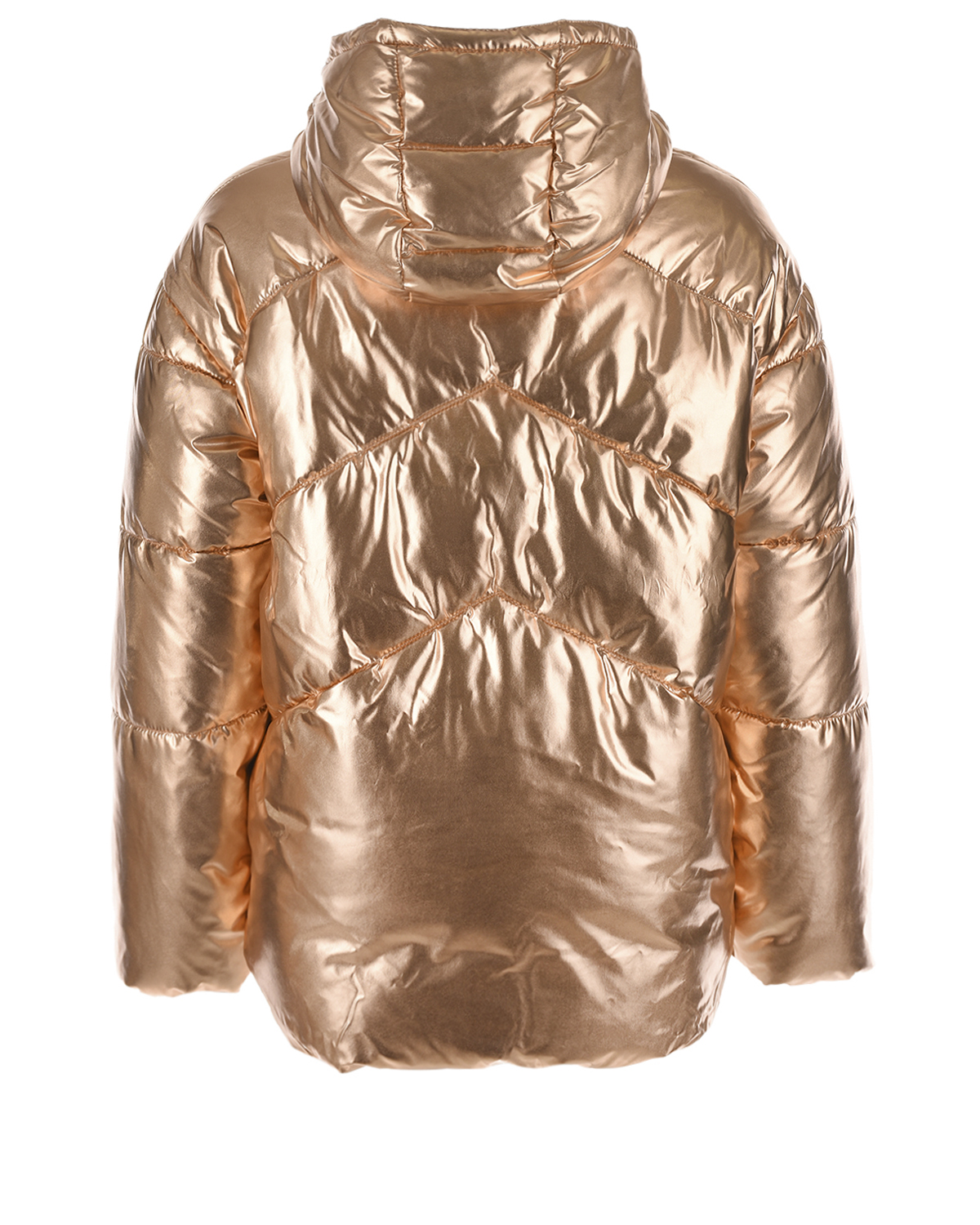 Стеганая куртка золотого цвета Karl Lagerfeld kids детская, размер 140 - фото 2