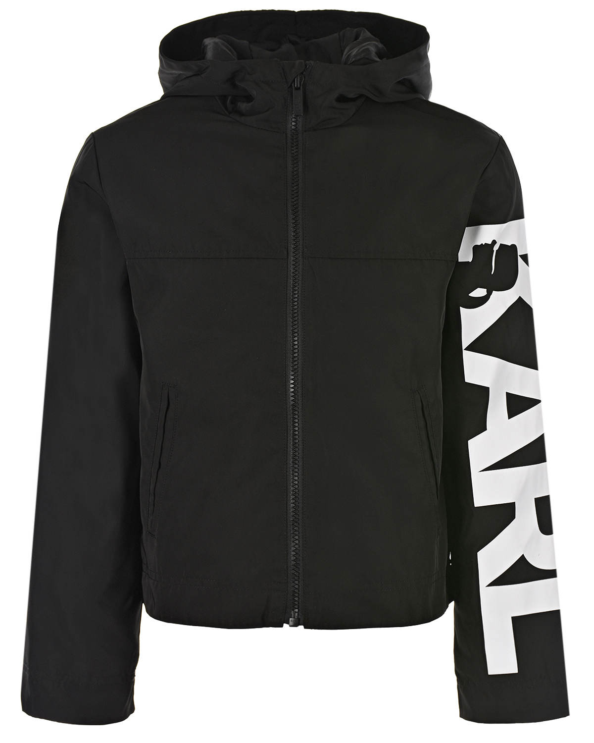 

Черная ветровка с капюшоном Karl Lagerfeld kids детская, Черный, Черная ветровка с капюшоном Karl Lagerfeld kids детская