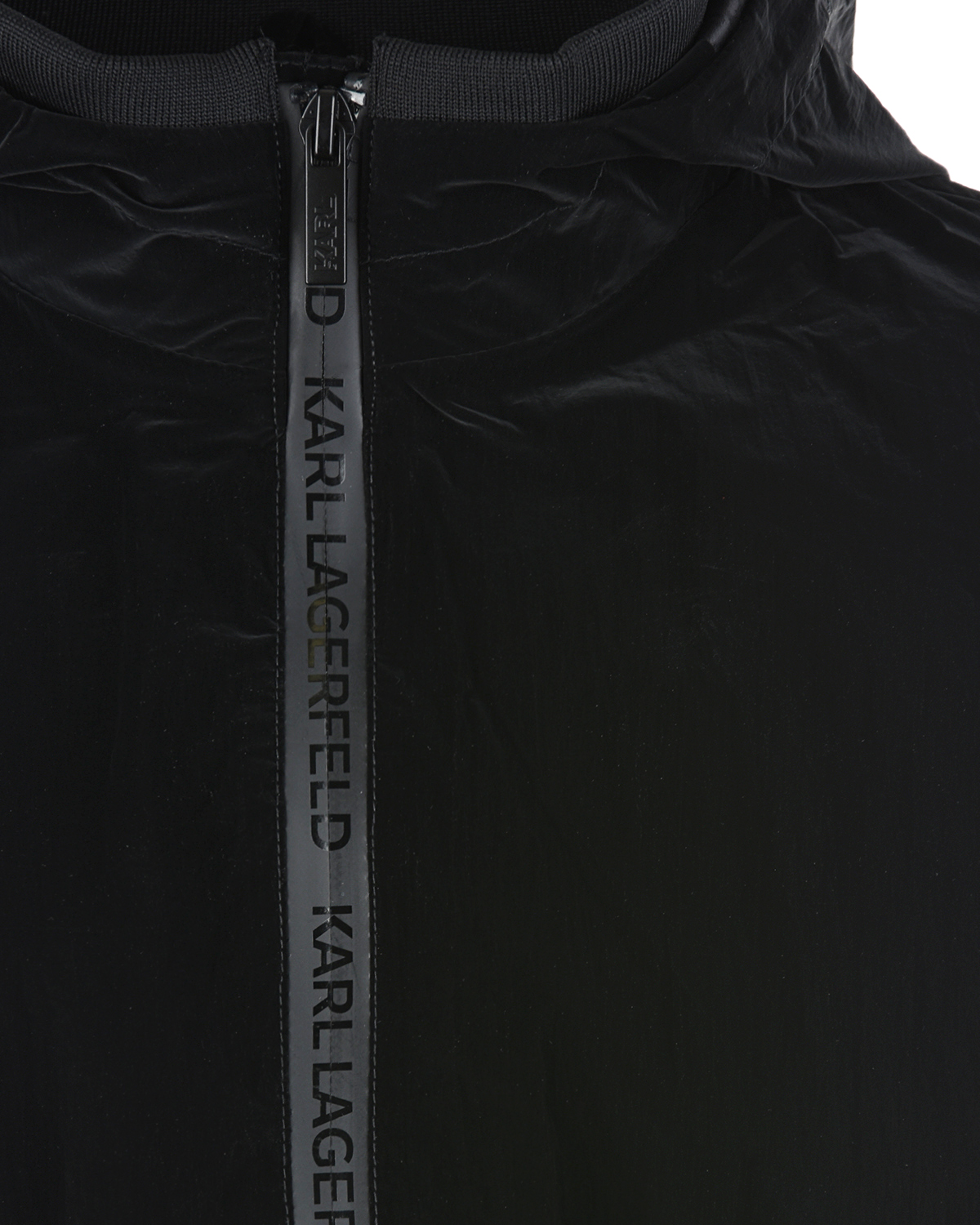 Черное пальто с капюшоном Karl Lagerfeld kids детское, размер 152, цвет черный - фото 3