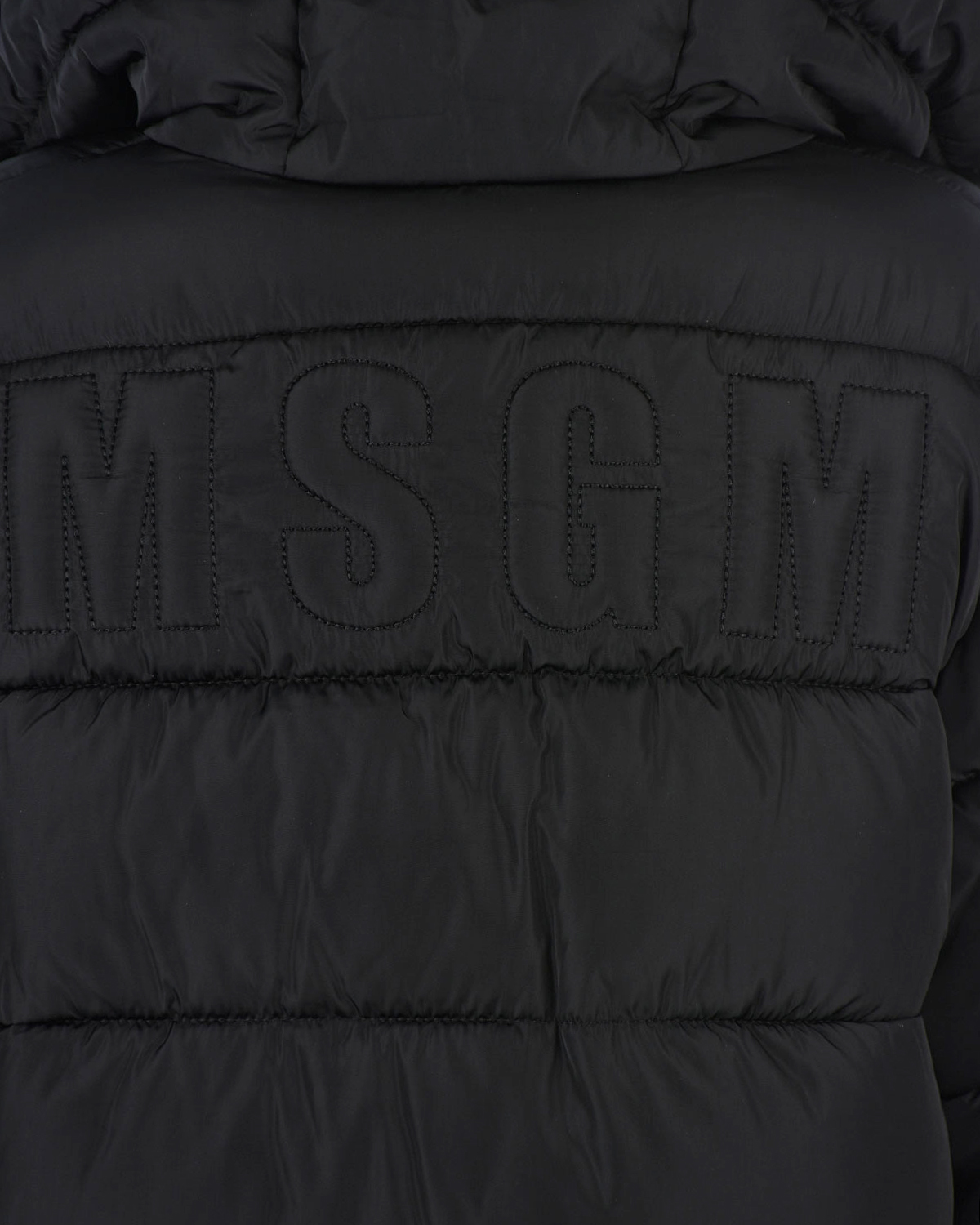 Черное стеганое пальто с капюшоном MSGM детское, размер 128, цвет черный - фото 4