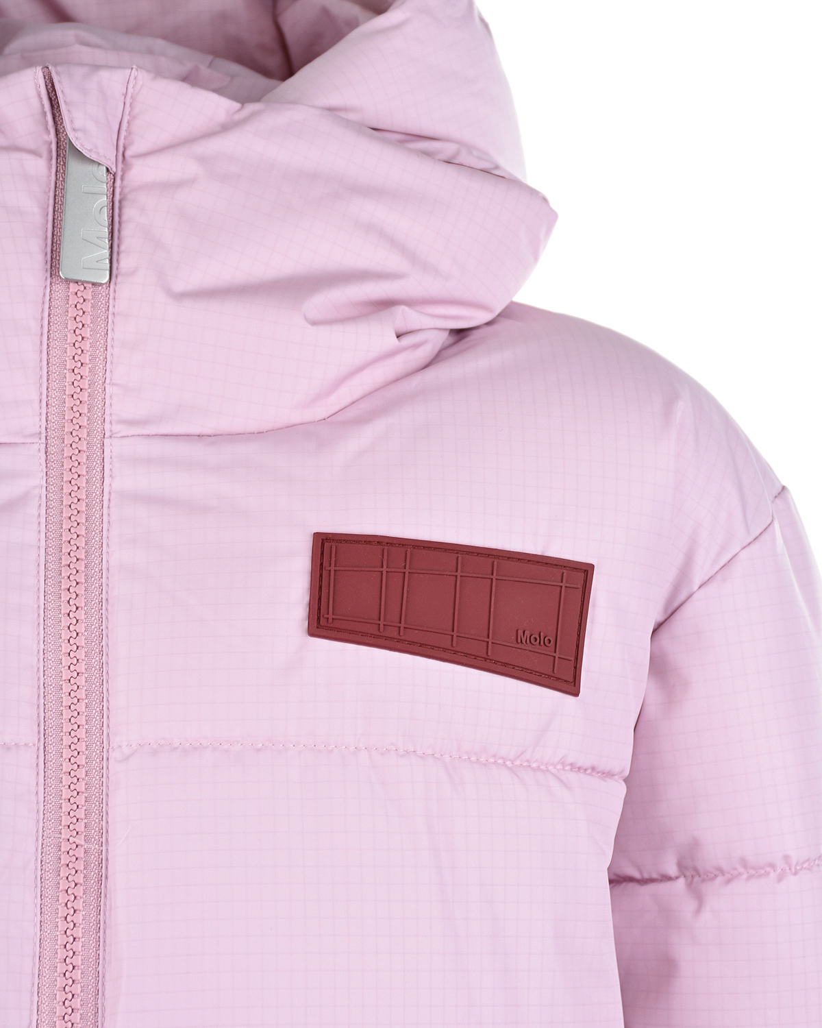 Розовое стеганое пальто Molo детское, размер 128, цвет розовый - фото 3
