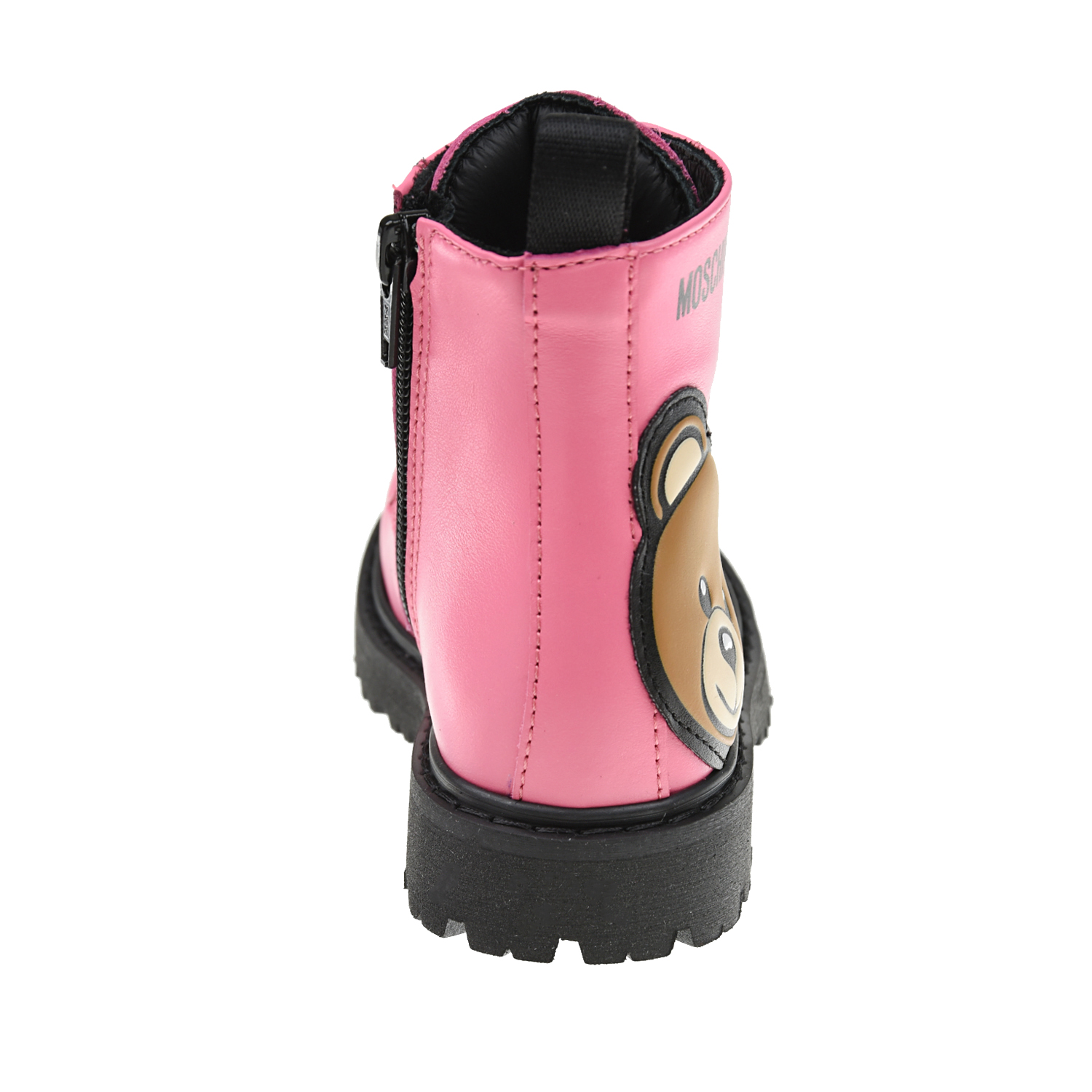 Розовые ботинки с боковой аппликацией Moschino детские, размер 36, цвет розовый - фото 3