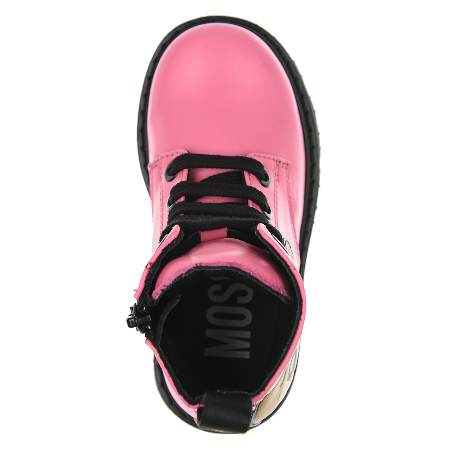 Розовые ботинки с боковой аппликацией Moschino детские, размер 36, цвет розовый - фото 5