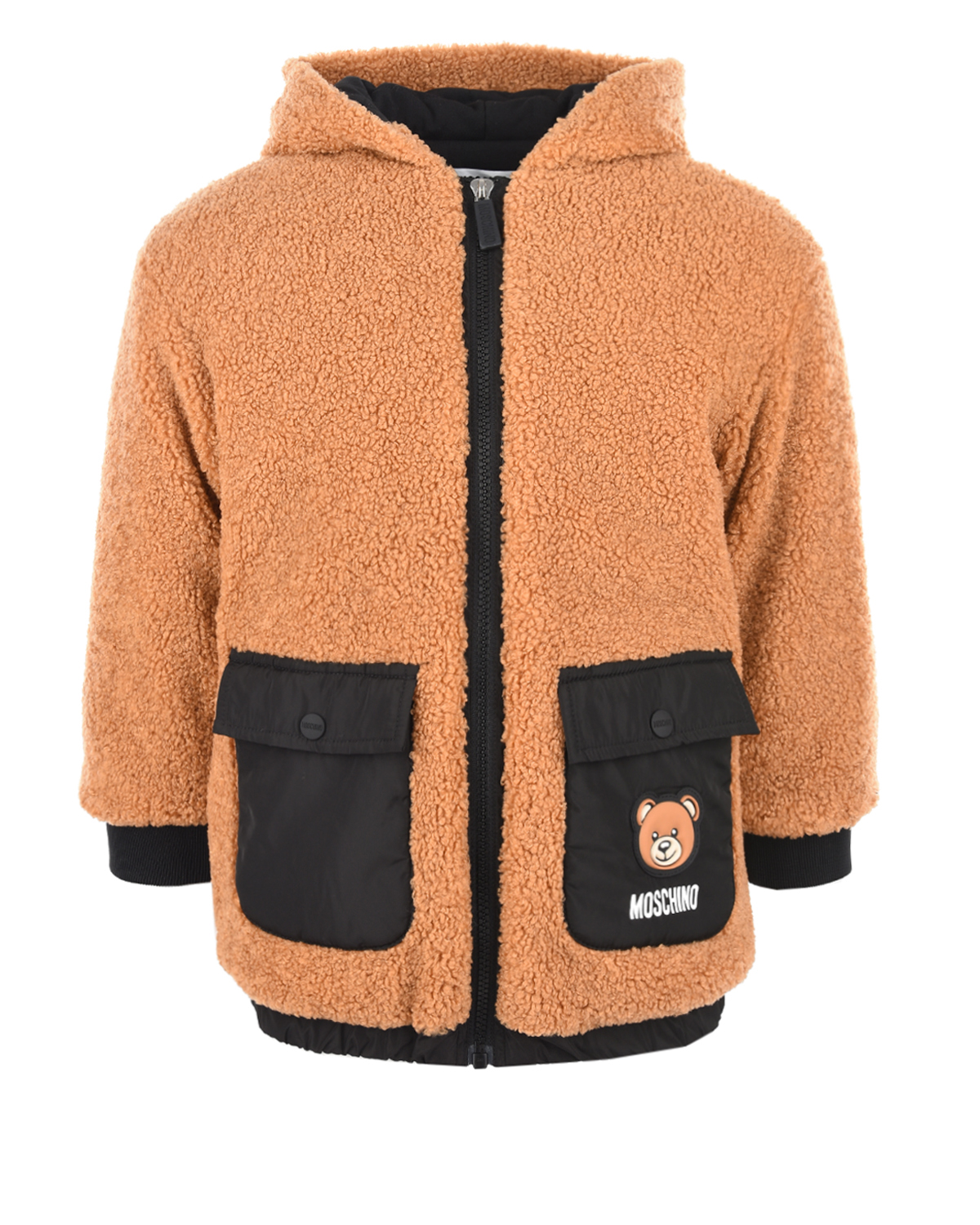 Коричневая куртка с накладными карманами Moschino детская, размер 110, цвет коричневый - фото 1