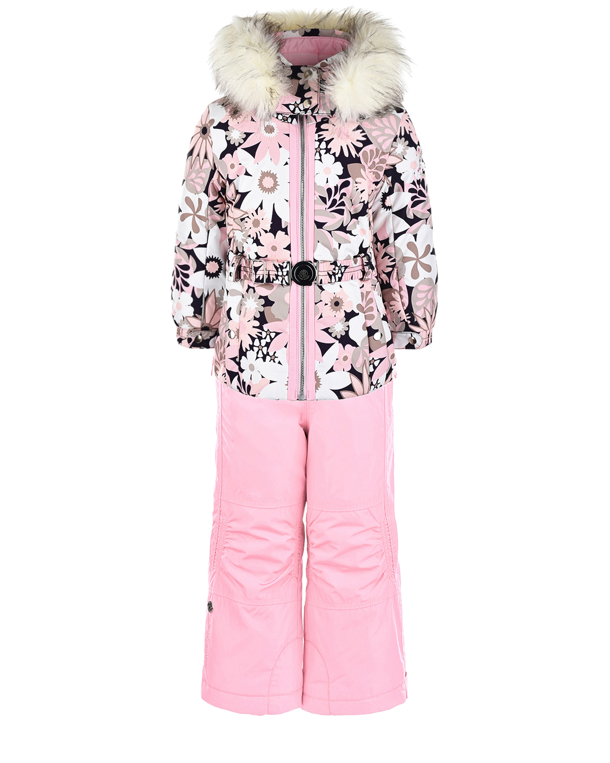 Розовый комплект с цветочным принтом Poivre Blanc детский, размер 104 - фото 1