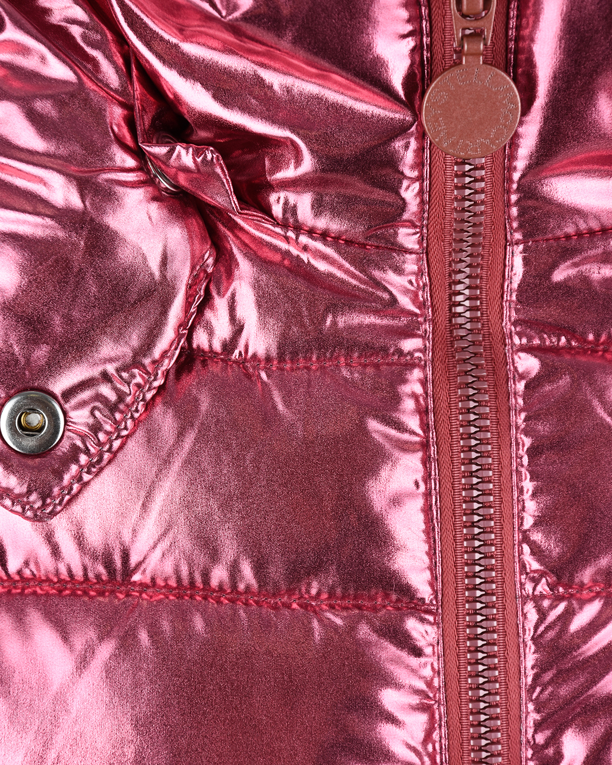 Розовая блестящая куртка Stella McCartney детская, размер 164, цвет розовый - фото 3