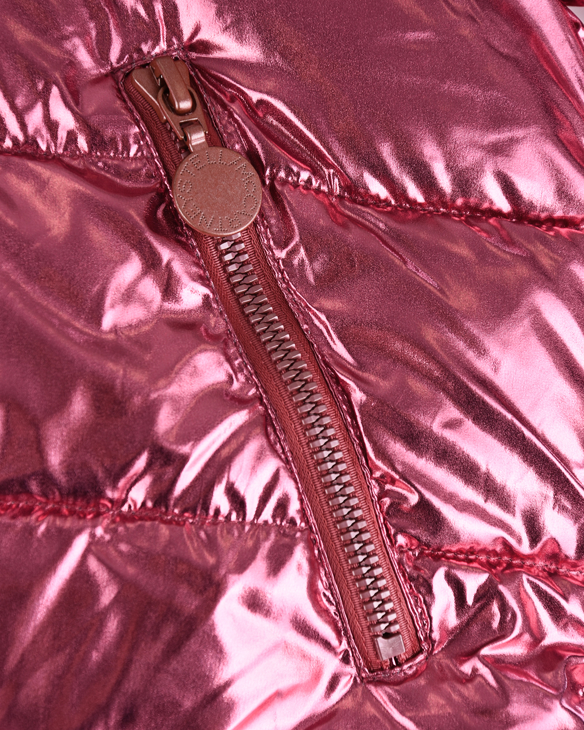 Розовая блестящая куртка Stella McCartney детская, размер 164, цвет розовый - фото 4
