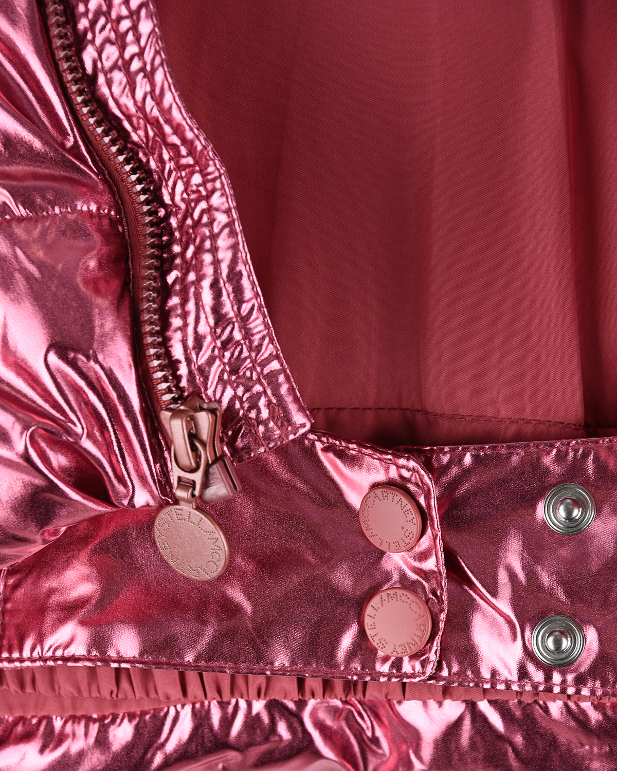 Розовая блестящая куртка Stella McCartney детская, размер 164, цвет розовый - фото 5