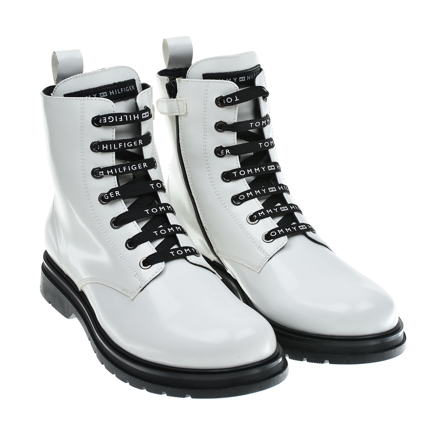 Белые ботинки из эко кожи Tommy Hilfiger детские, размер 30, цвет белый - фото 1