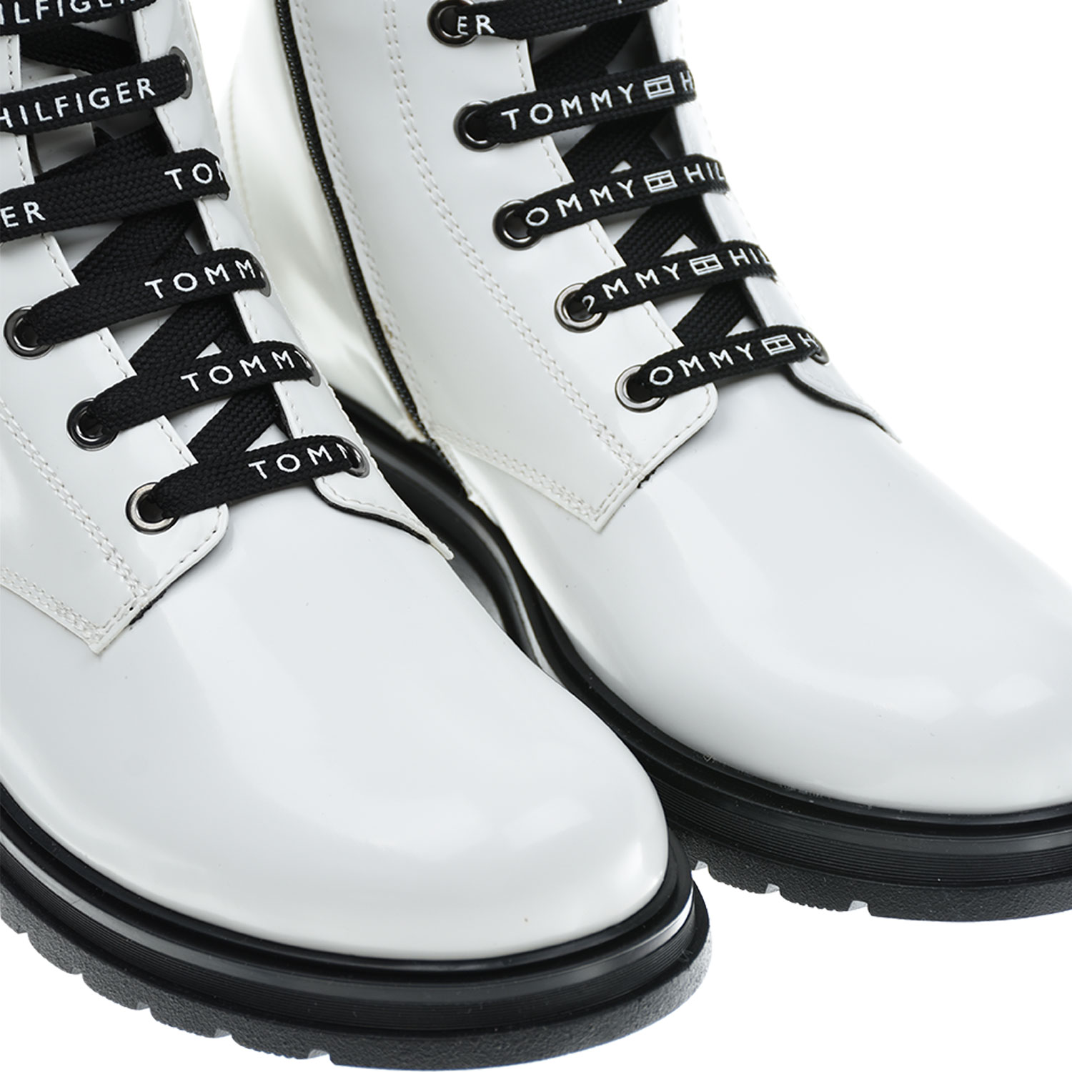 Белые ботинки из эко кожи Tommy Hilfiger детские, размер 30, цвет белый - фото 7