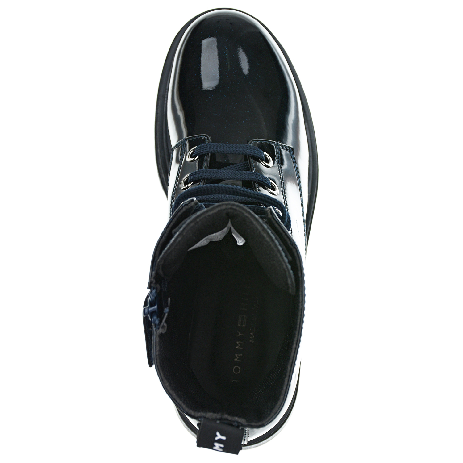 Темно-синие лакированные ботинки Tommy Hilfiger детское, размер 37, цвет синий - фото 5