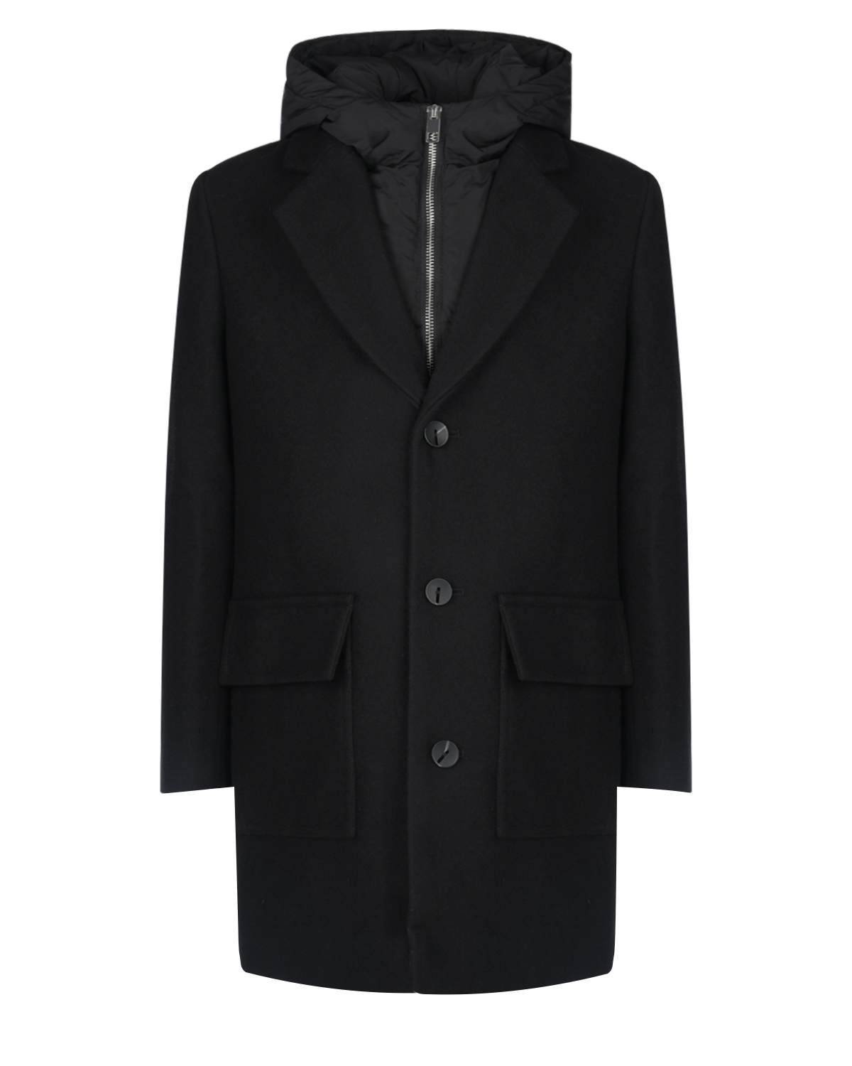 Черное пальто с капюшоном Antony Morato детское, размер 128, цвет черный - фото 1