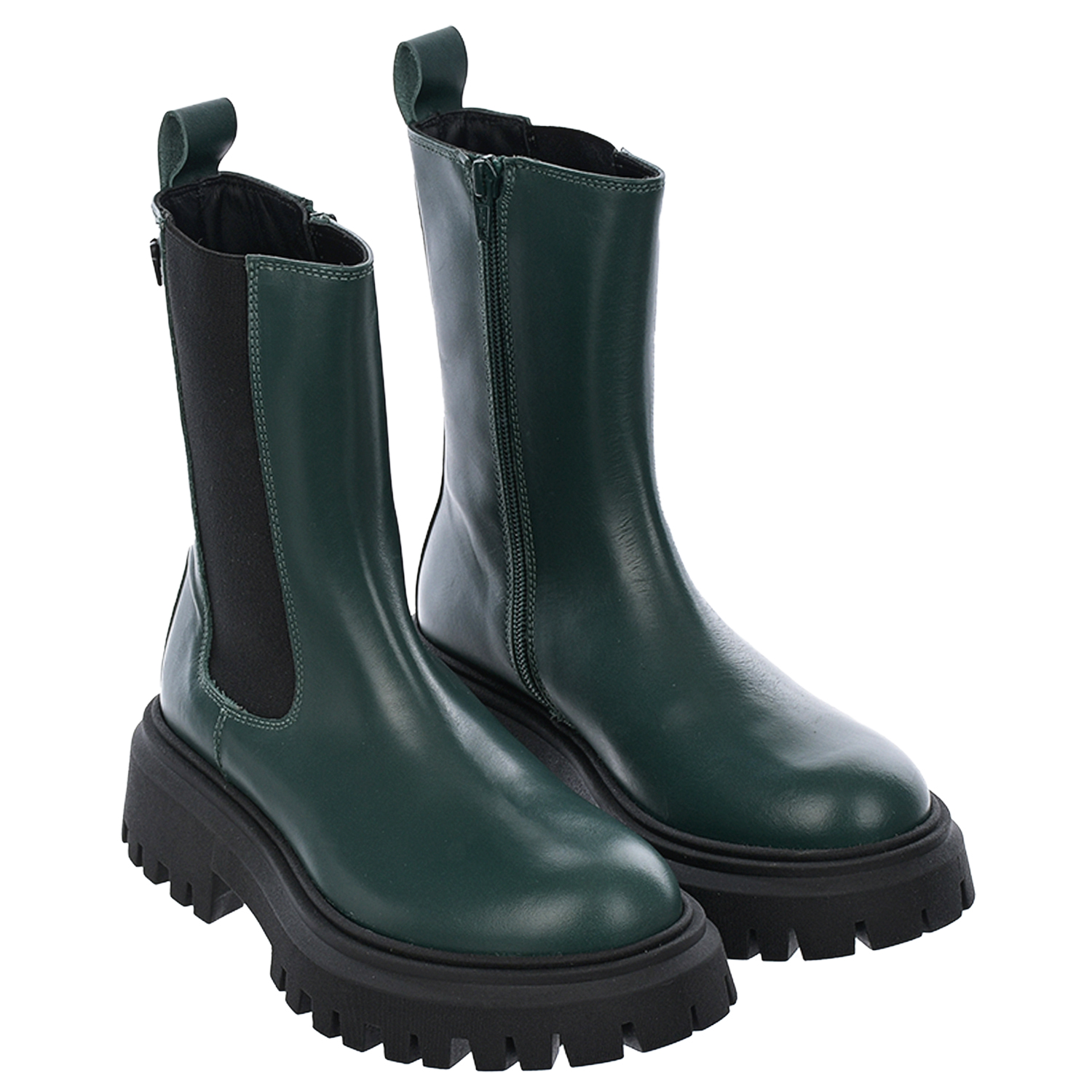 Высокие зеленые ботинки челси Cesare Paciotti детские, размер 36, цвет зеленый