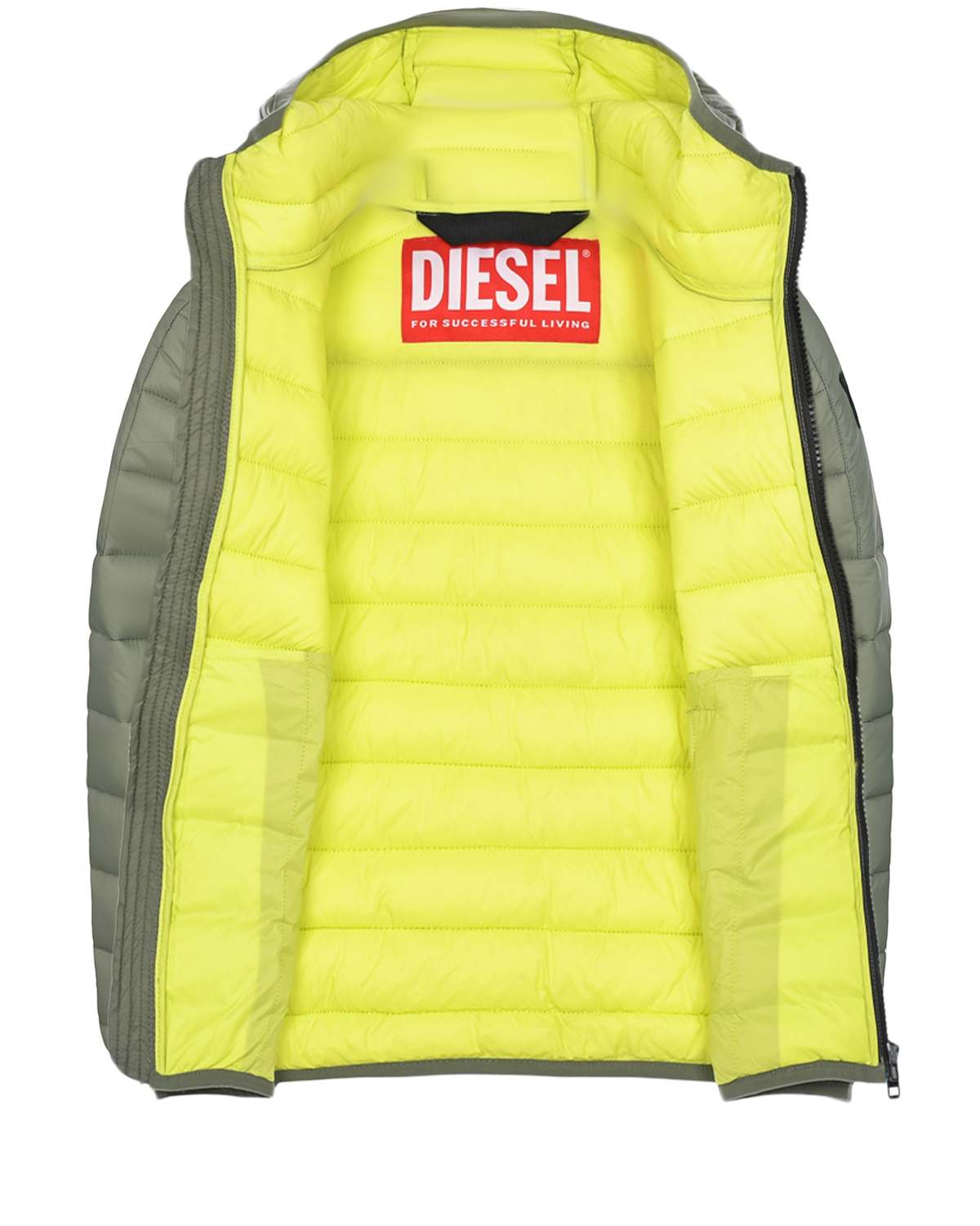 Стеганая куртка цвета хаки Diesel детская, размер 116 - фото 3