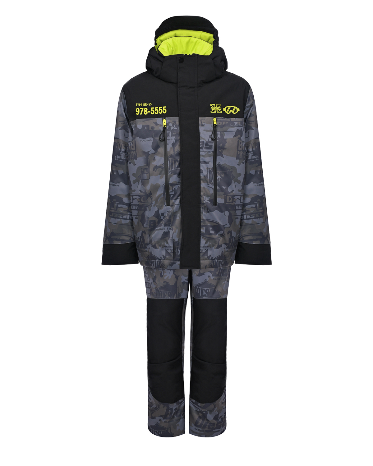 Комплект с курткой и комбинезоном, черный/желтый Diesel детский, размер 140, цвет нет цвета