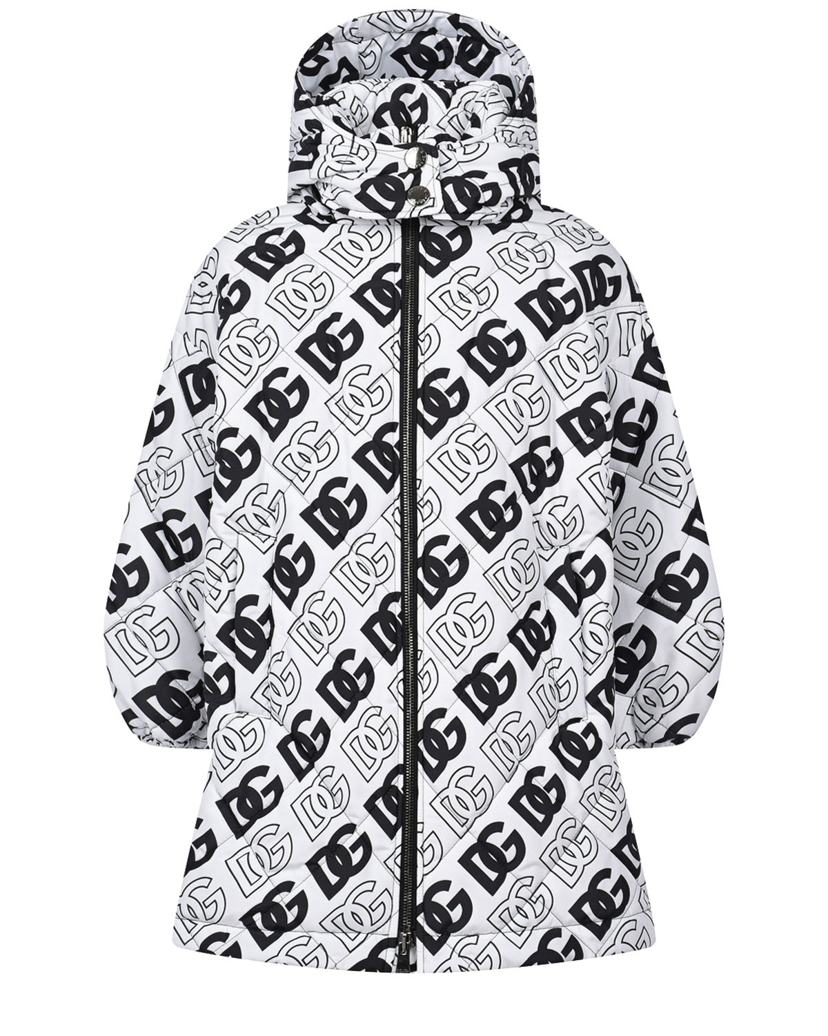 Черно-белая куртка со сплошным лого Dolce&Gabbana детское
