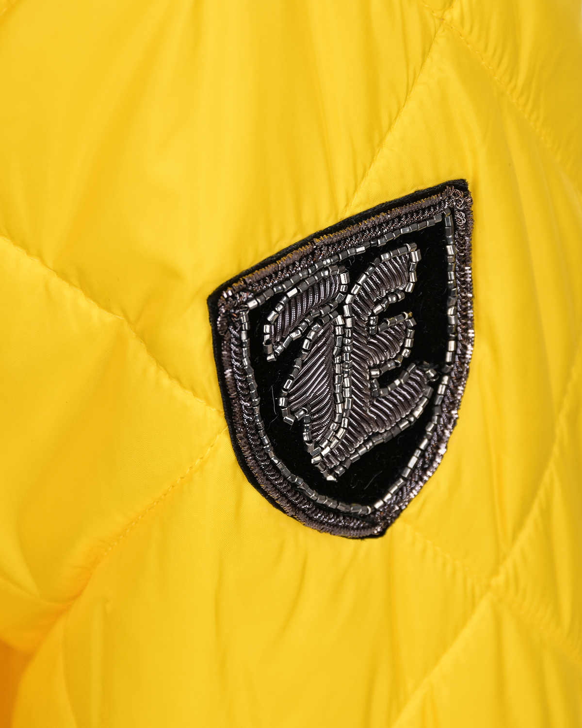 Желтая стеганая куртка с накладными карманами Ermanno Scervino детская, размер 128, цвет желтый - фото 4