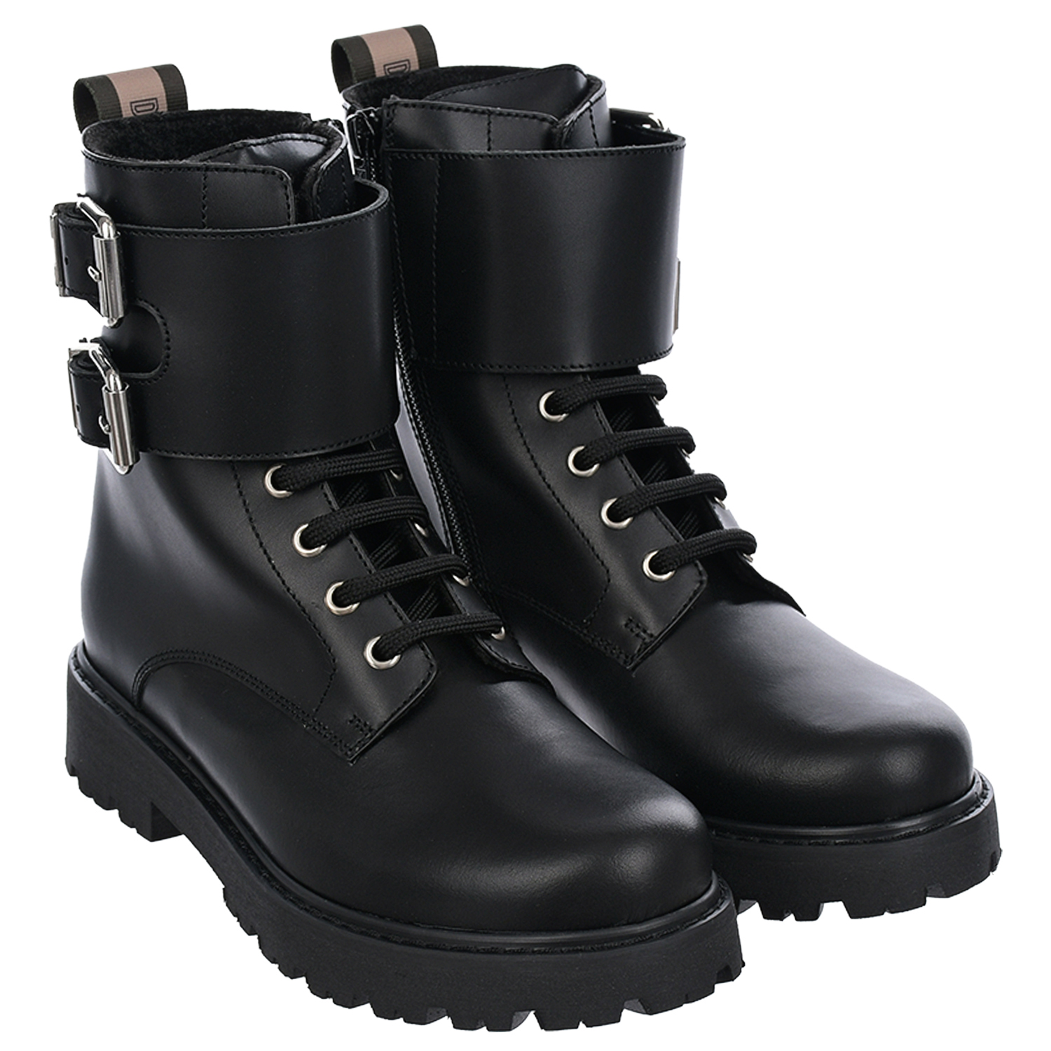 Высокие черные ботинки с флисовой подкладкой Dsquared2 детские, размер 36, цвет черный