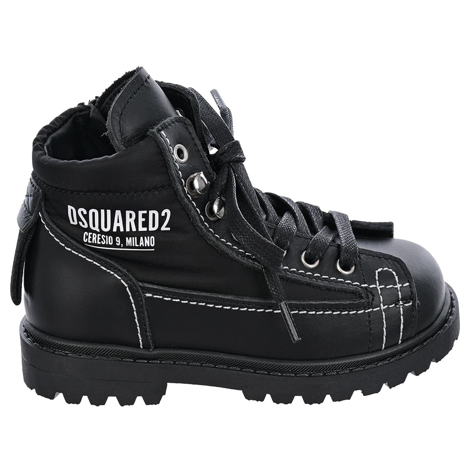 Ботинки черного цвета Dsquared2 детские, размер 24 - фото 2