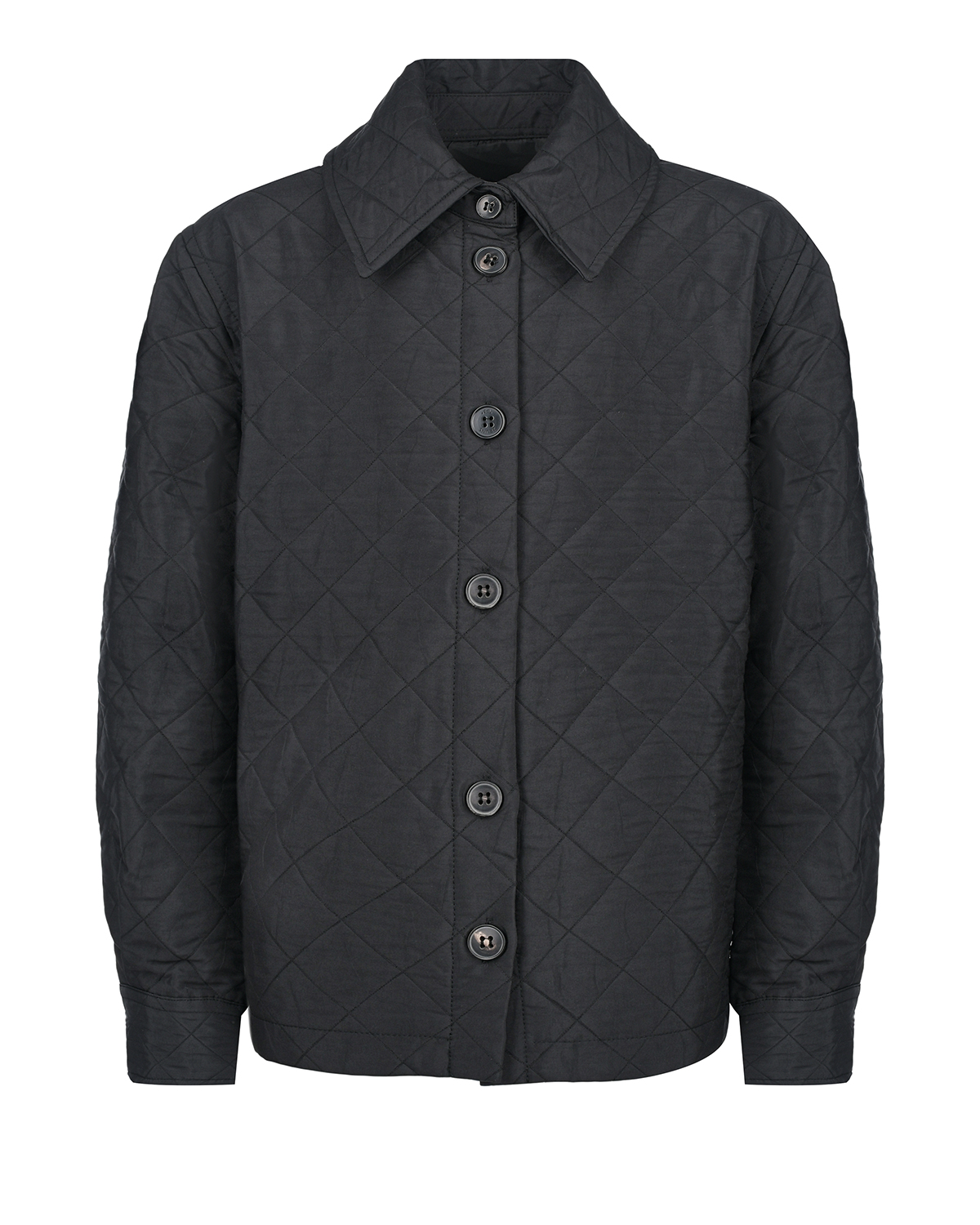 Черная стеганая куртка-рубашка Les Coyotes de Paris детская, размер 152, цвет черный - фото 1