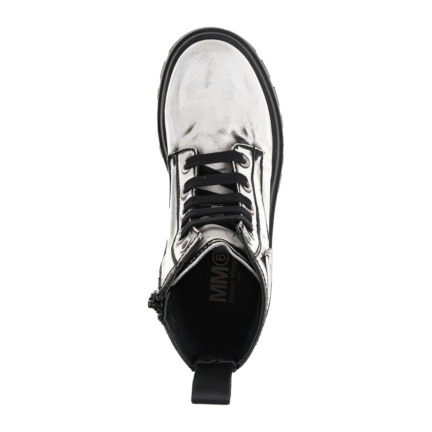 Белые ботинки с винтажным эффектом MM6 Maison Margiela детские, размер 33, цвет белый - фото 4