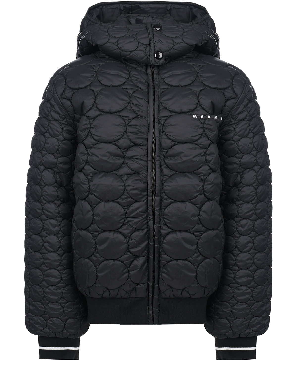 Черная стеганая куртка MARNI детская, размер 152, цвет черный - фото 1