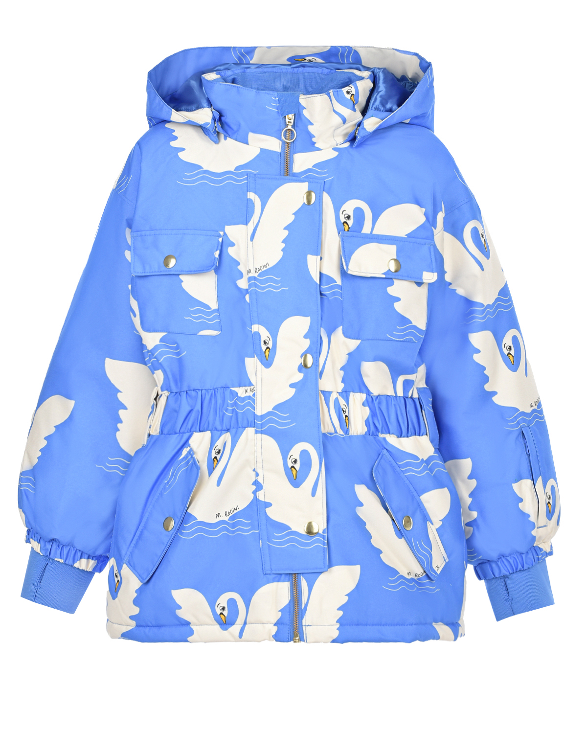 Голубая куртка с принтом "лебеди" Mini Rodini детская