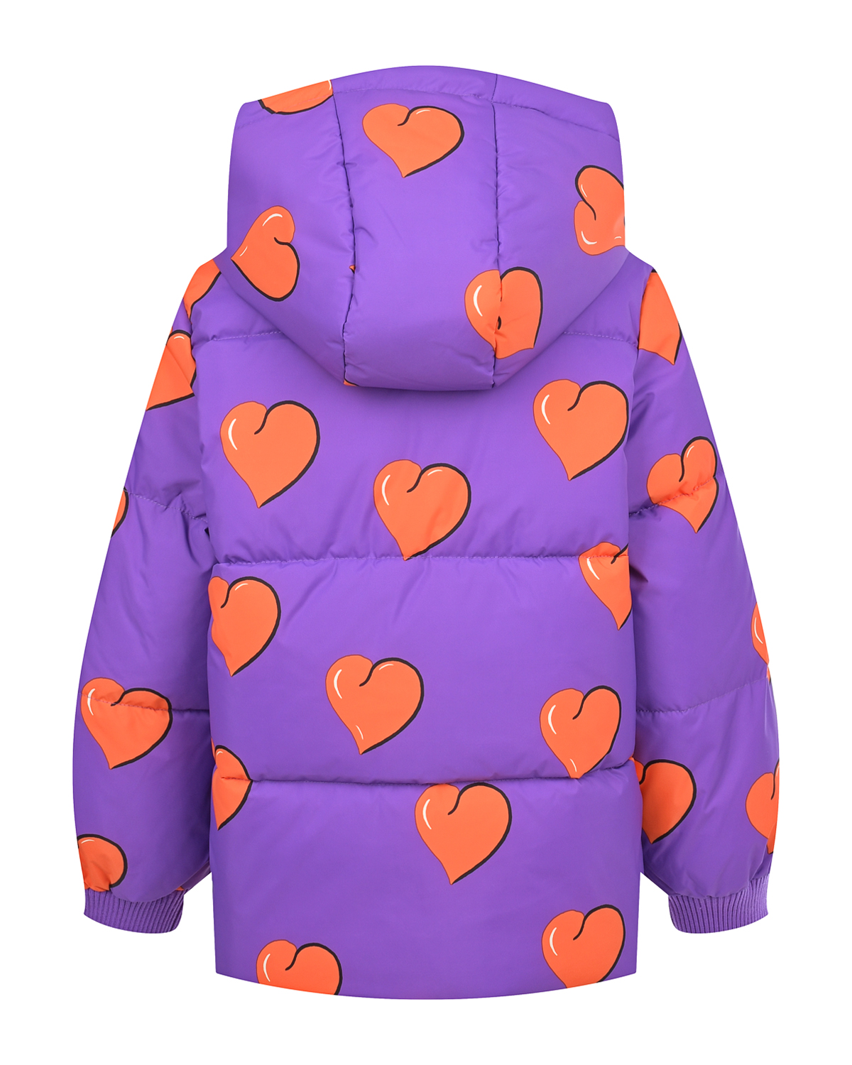Фиолетовая куртка с принтом "сердца" Mini Rodini детская, размер 104, цвет мультиколор - фото 2