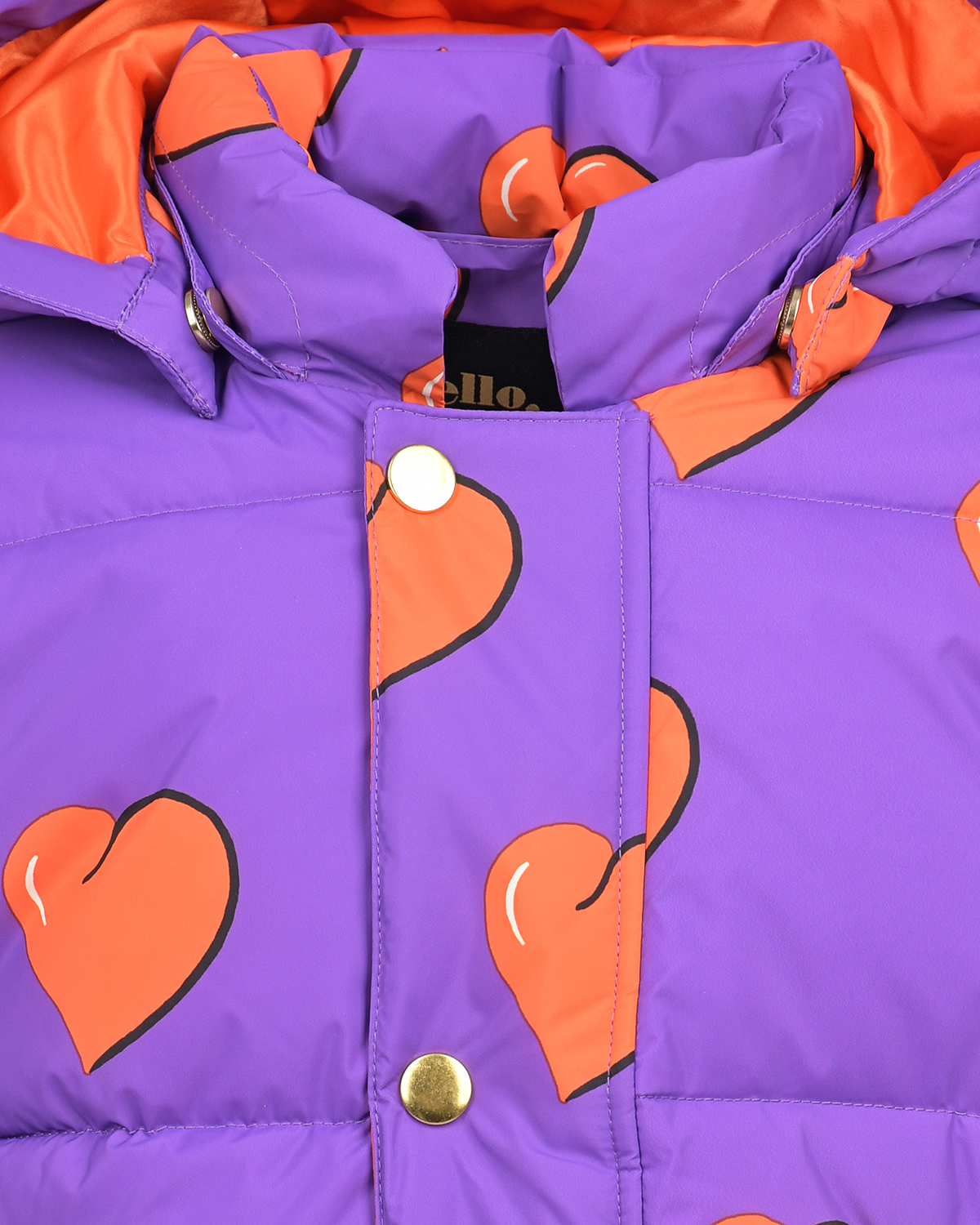 Фиолетовая куртка с принтом "сердца" Mini Rodini детская, размер 104, цвет мультиколор - фото 3