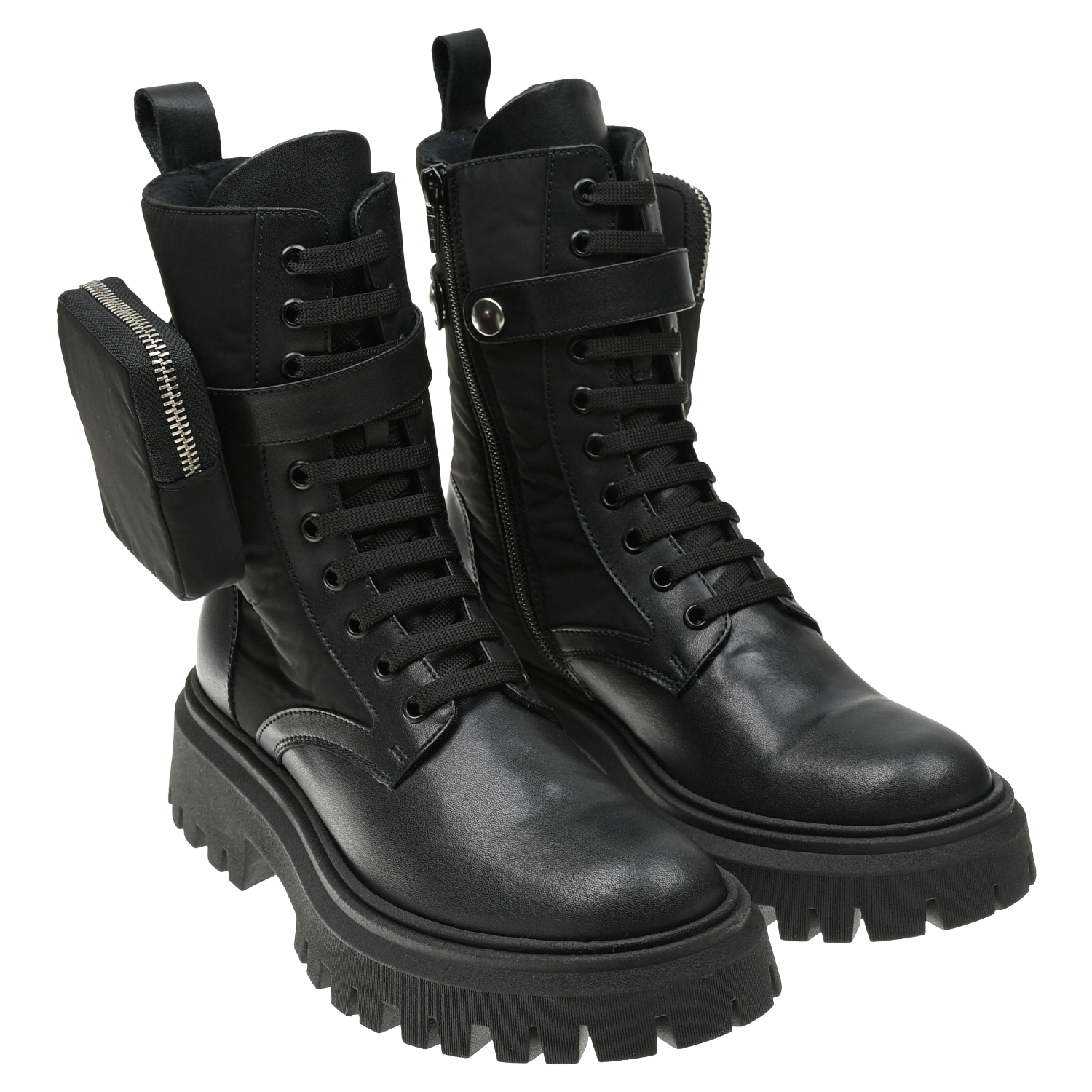 Высокие черные ботинки с накладным карманом Missouri детские, размер 34, цвет черный