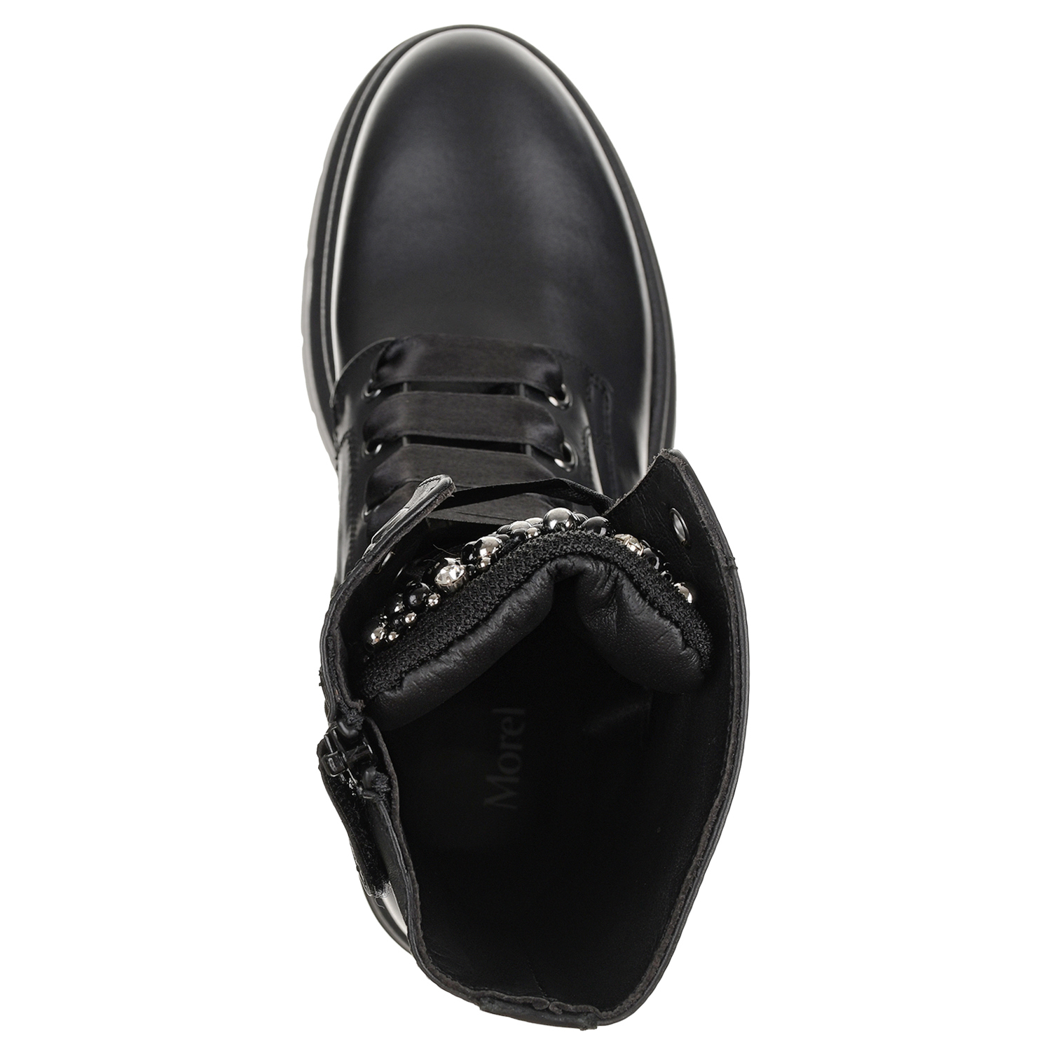 Высокие черные ботинки с заклепками на язычке Morelli детские, размер 34, цвет черный - фото 4