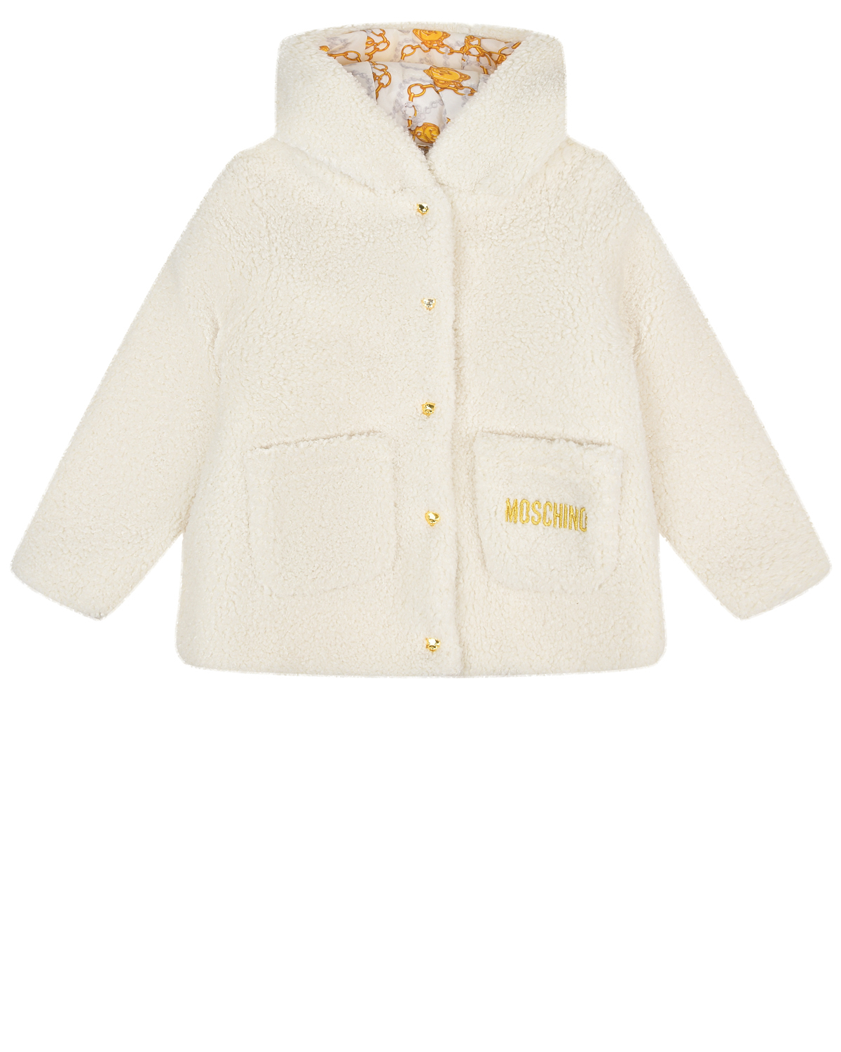 Куртка из эко-меха кремового цвета Moschino детская, размер 86 - фото 1