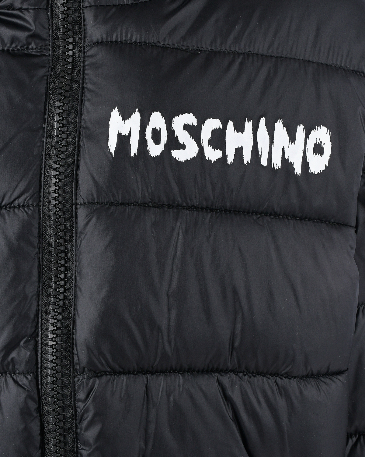 Черная стеганая куртка с принтом "медвежонок" Moschino детская, размер 128, цвет черный - фото 5
