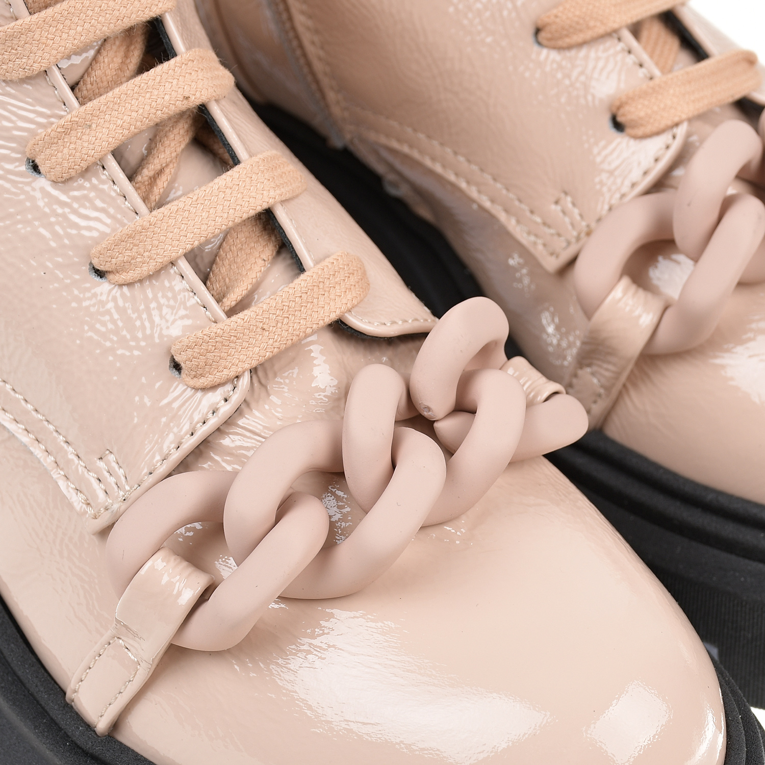 Кожаные ботинки кремового цвета No. 21 детские, размер 33 - фото 6