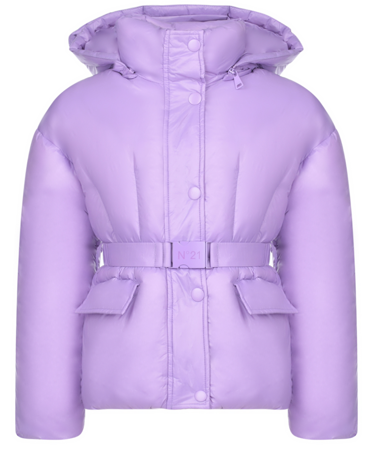 Лиловая куртка с поясом No. 21 детская, размер 104, цвет лиловый - фото 1