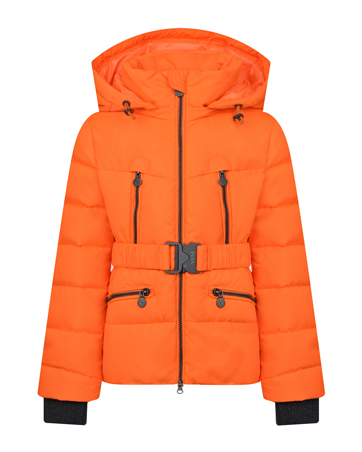 Оранжевая стеганая куртка с капюшоном Naumi детская, размер 128, цвет оранжевый - фото 1