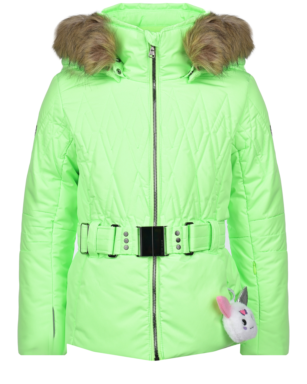 Куртка салатового цвета с отделкой эко-мехом Poivre Blanc детская, размер 128 - фото 1