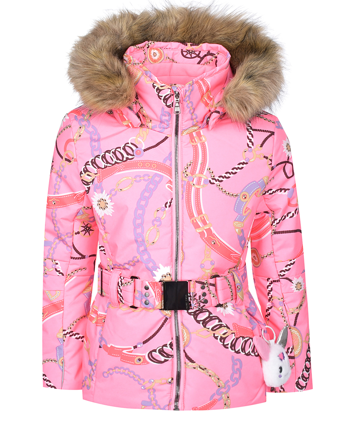 Розовая куртка с принтом "украшения" Poivre Blanc детская, размер 128, цвет розовый - фото 1