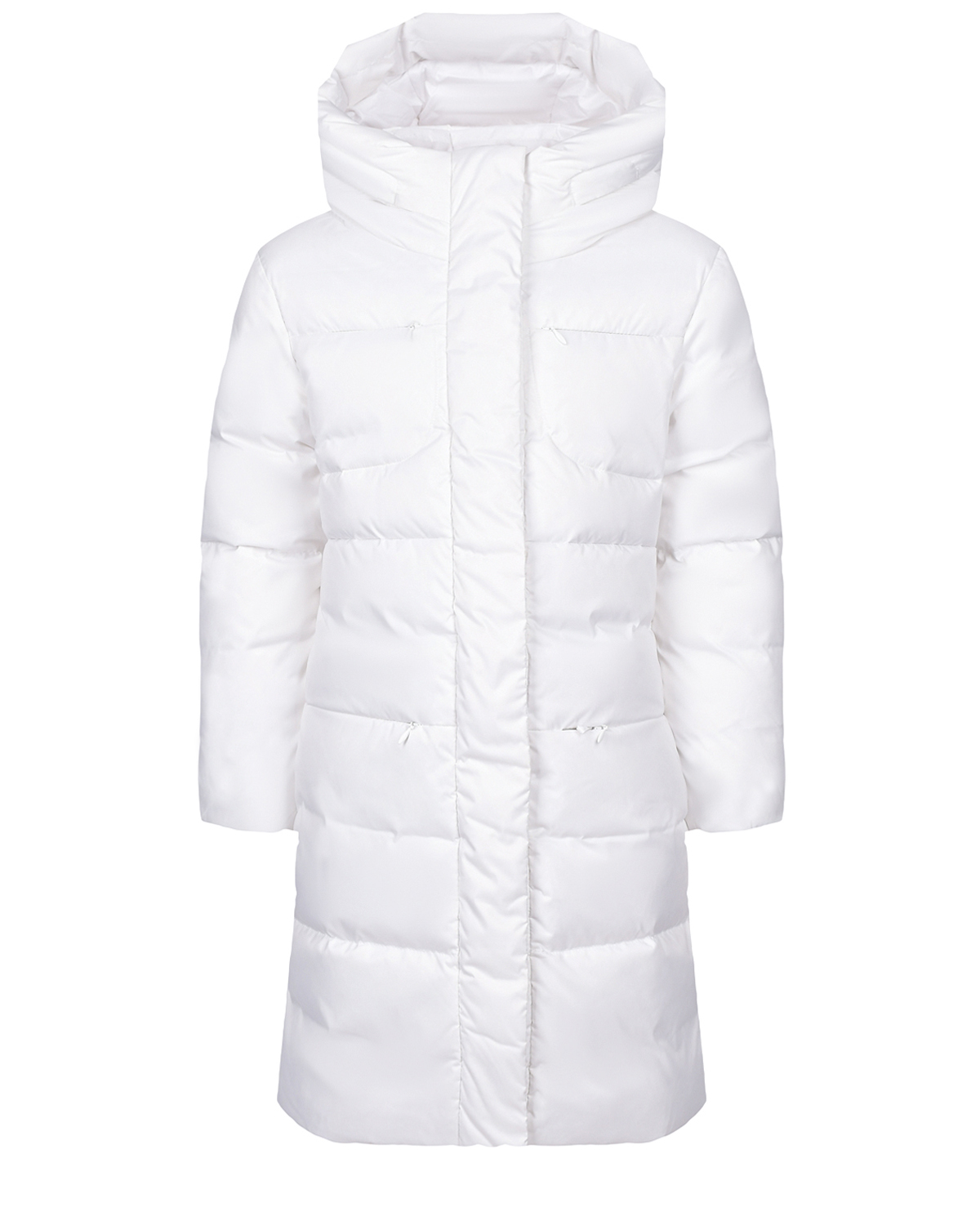 Белое стеганое пальто-пуховик Poivre Blanc детское, размер 128, цвет белый - фото 1