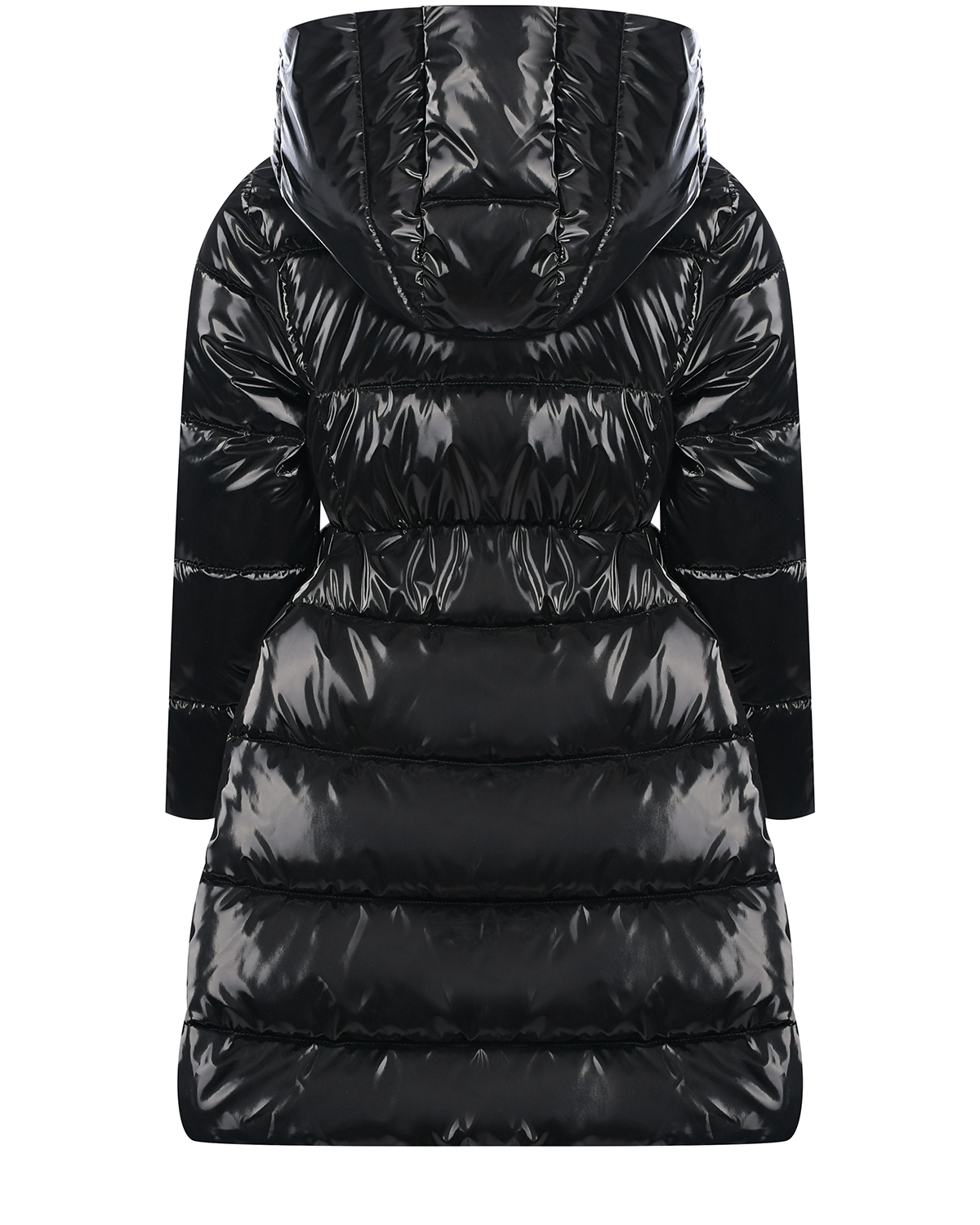 Черное стеганое пальто с глянцевым эффектом TWINSET детское, размер 164, цвет черный - фото 2