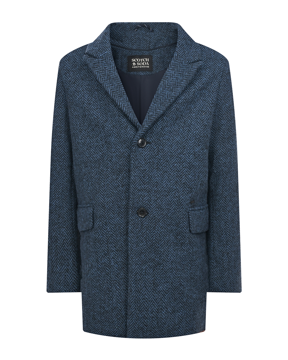 Синее пальто со съемным капюшоном Scotch&Soda детское, размер 128, цвет синий - фото 3