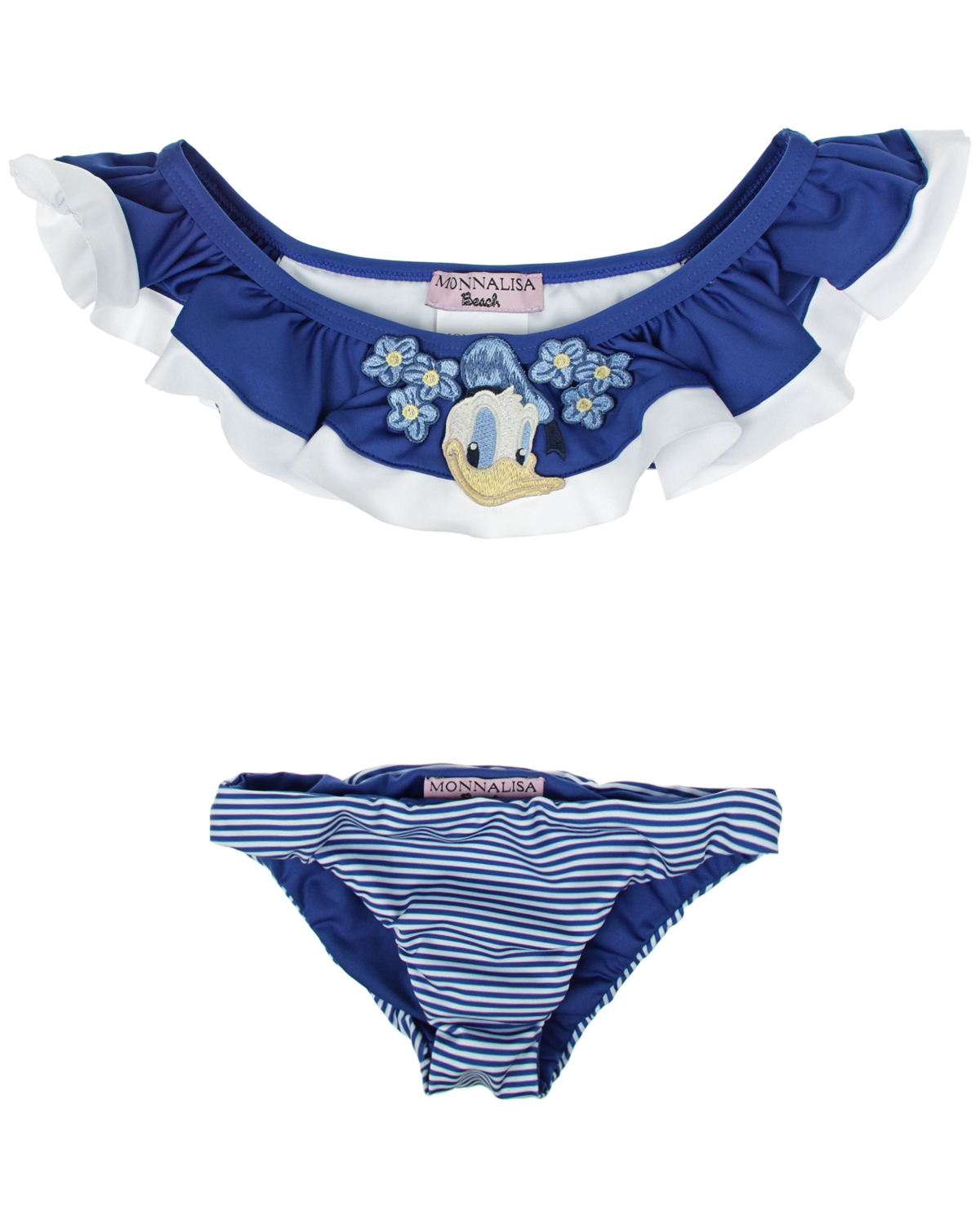 

Раздельный купальник с аппликациями и оборкой Monnalisa