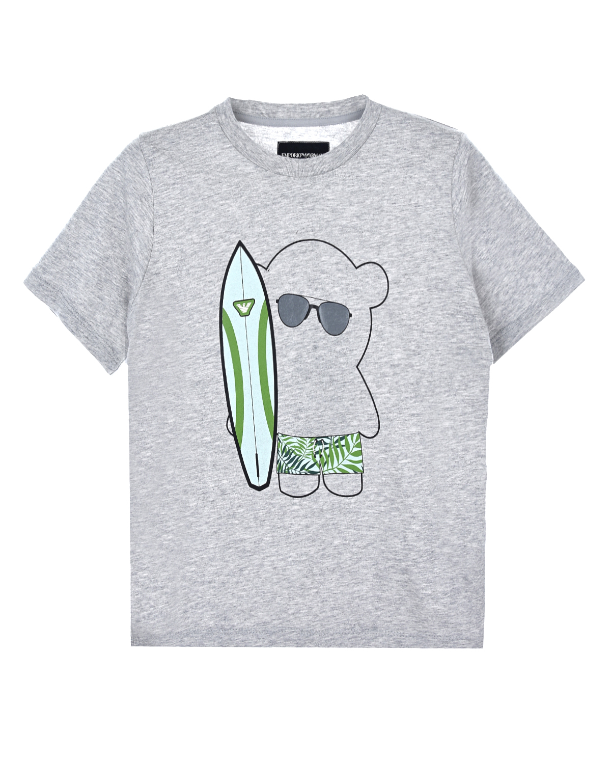 

Серая футболка с принтом Emporio Armani