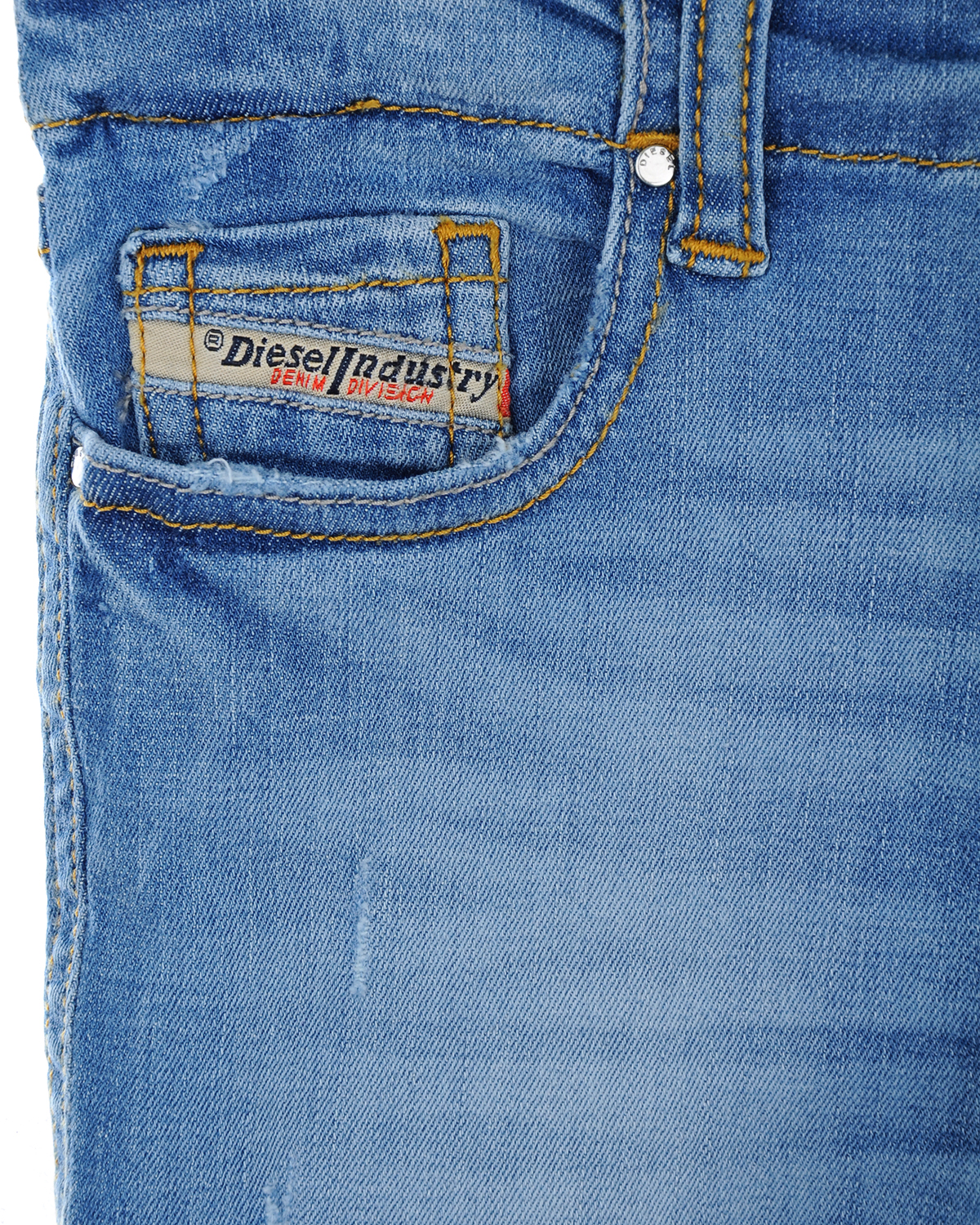 Slim fit джинсы с потертостями Diesel детский - фото 3