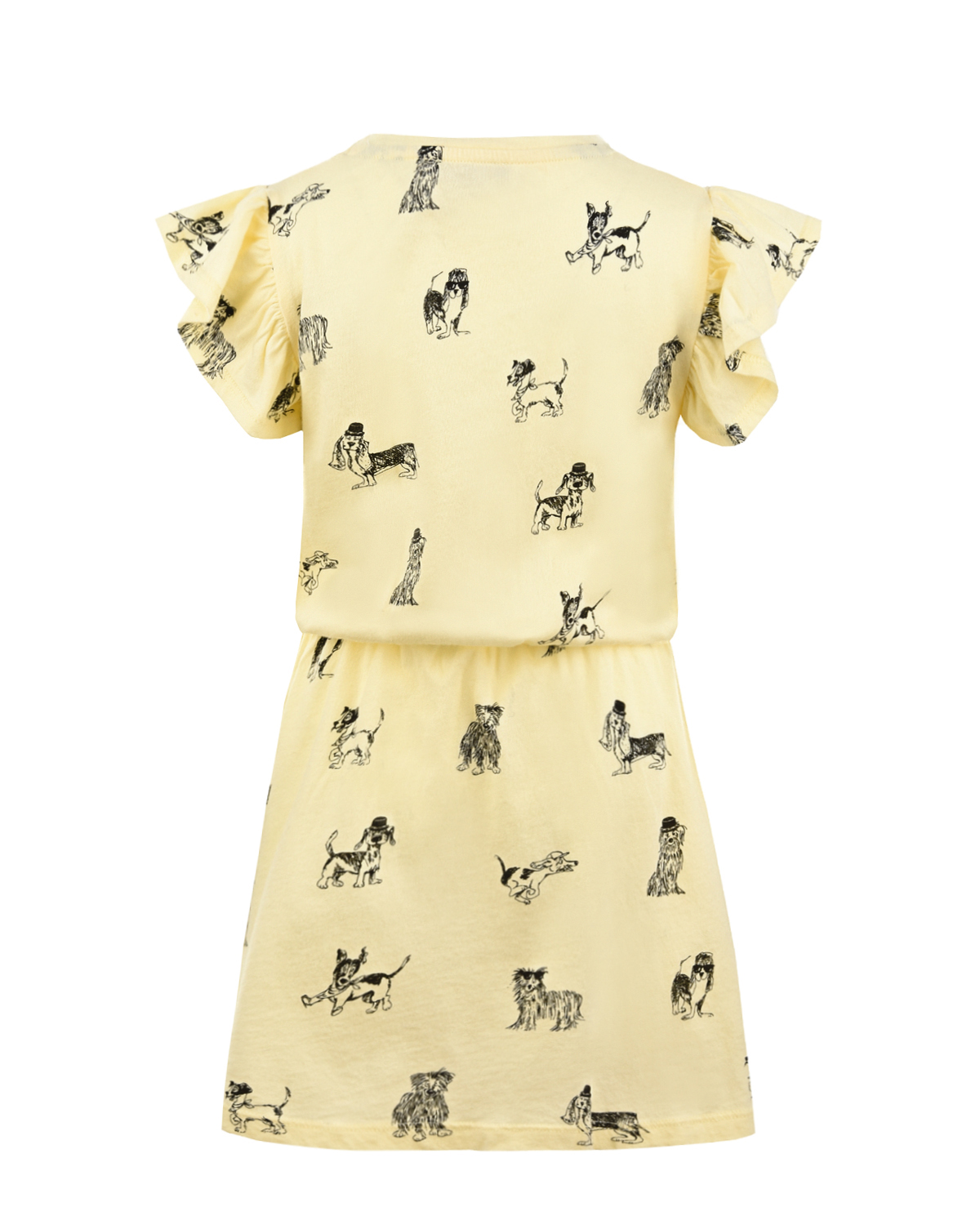 Хлопковое платье с принтом "Собачки" Emile et Ida детское, размер 92, цвет желтый - фото 2
